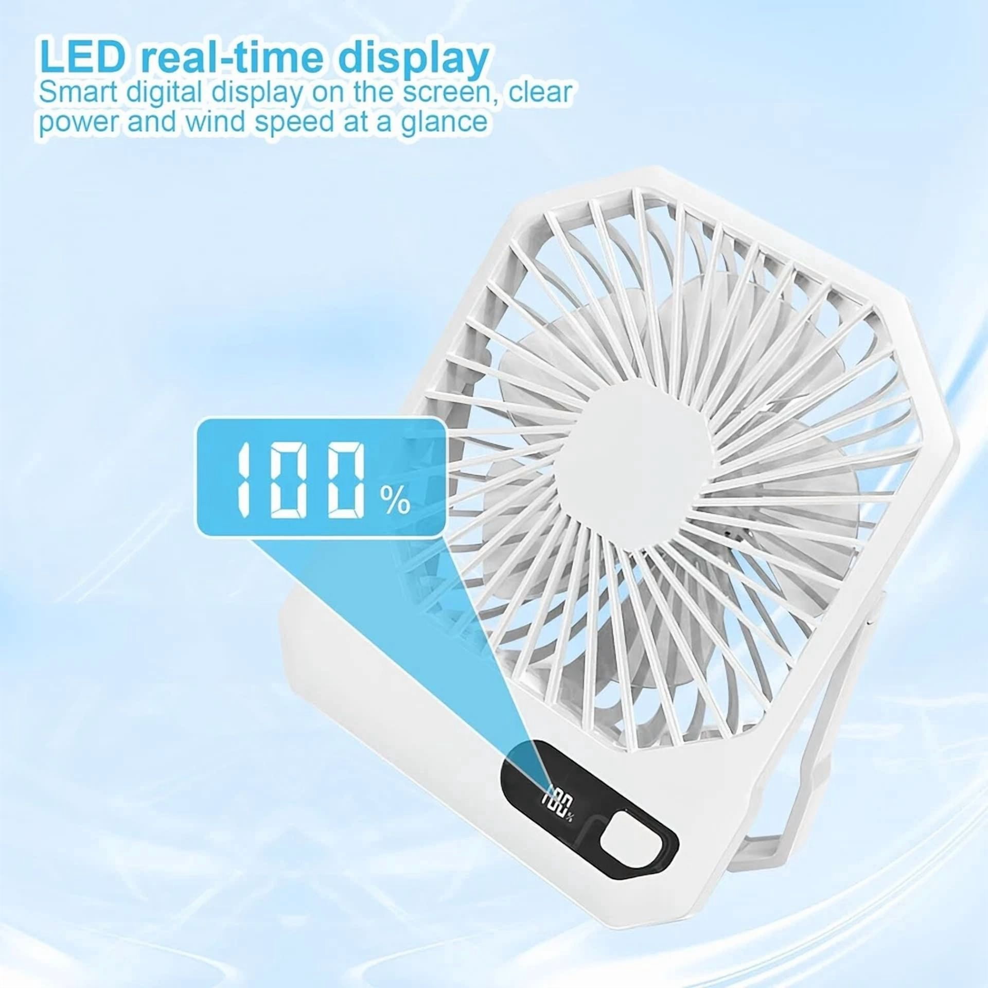 Rhea Portable Desk Fan, Ultra Quiet Rechargeable Cooling Fan with 3 Speed Settings (2600mAh, 1 Unit) yk8hc