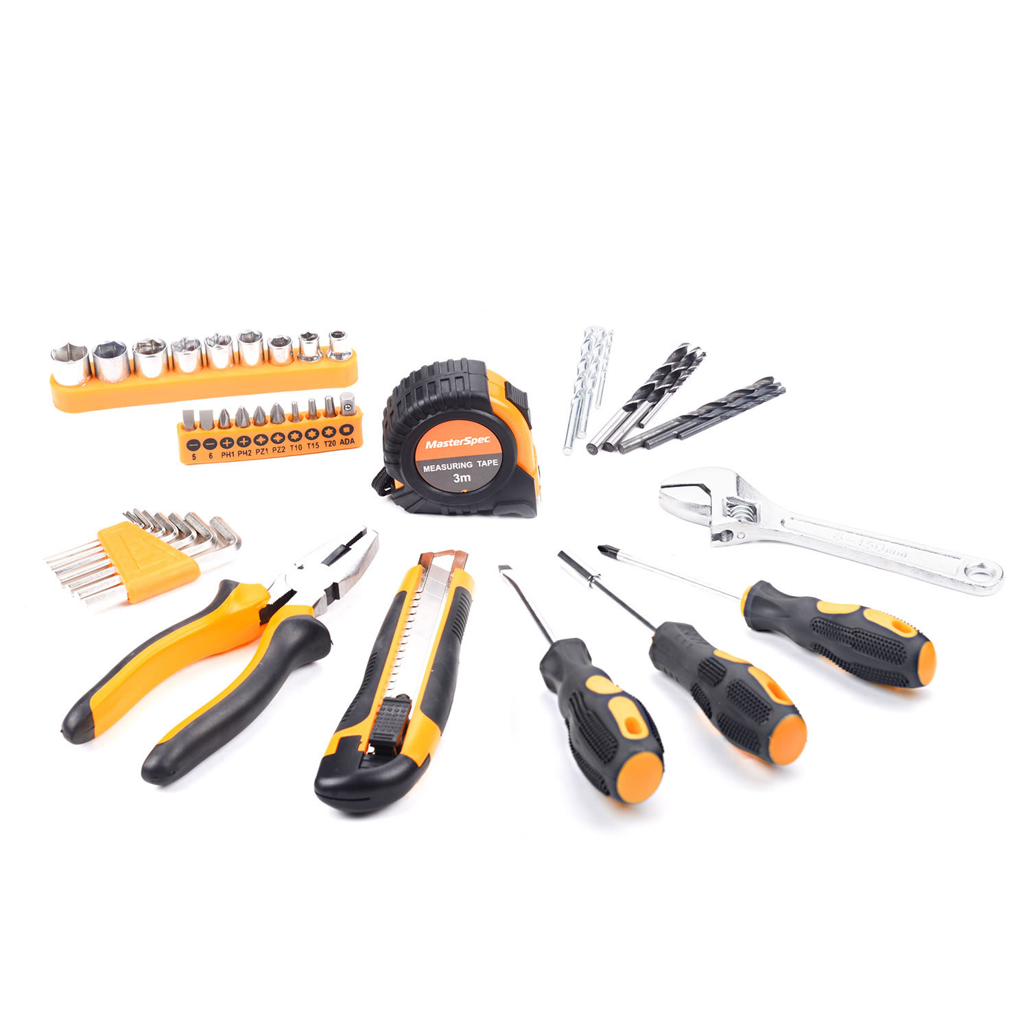 MasterSpec 12V Cordless Drill Driver Kit with 2 Batteries and 47PCS Household Hand Tools (Black, 47 Piece Set) p43r3 - Image 7