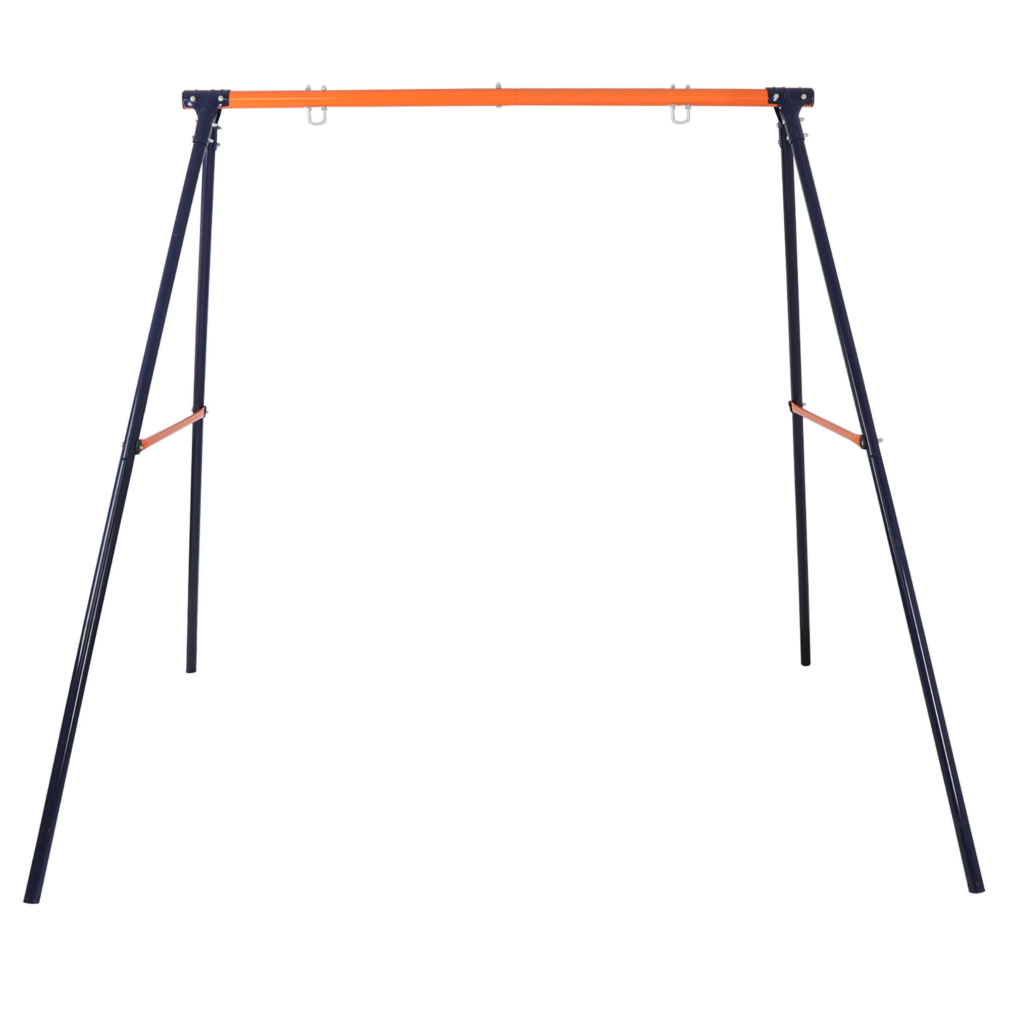 ZenStyle Outdoor Metal Swing Set Frame Heavy Duty A-Frame Stand (Black, 87 in x 64 in x 71 in) vr0xd