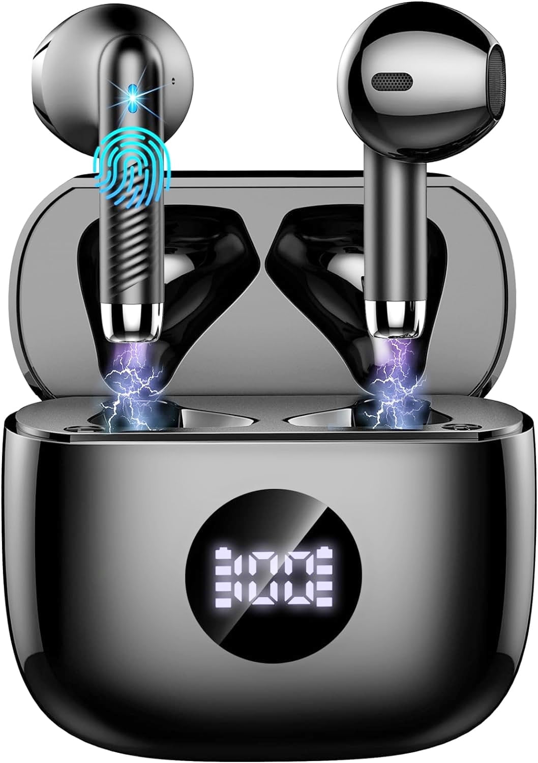 Aptkdoe Wireless Earbuds, Bluetooth 5.4 Hi-Fi Stereo Headphones, ENC Noise Cancelling Mic, IPX7 Waterproof Sport Ear Buds (Gold) q2egr