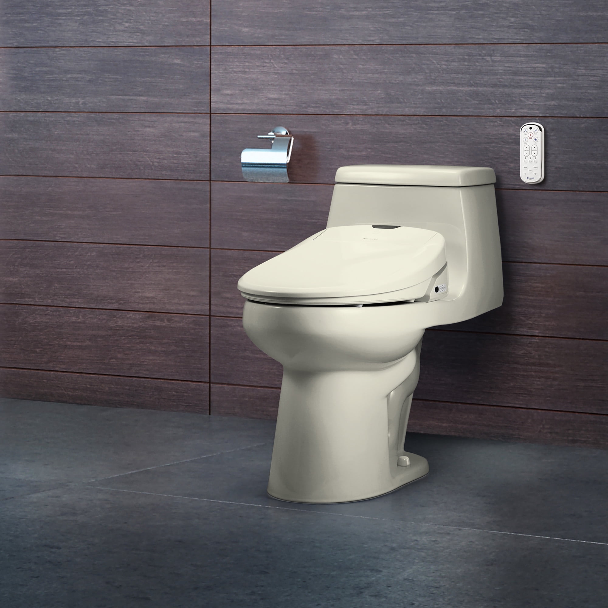 Brondell Swash 1400 Luxury Bidet Toilet Seat with Remote Control (Biscuit, Elongated) z8f4n