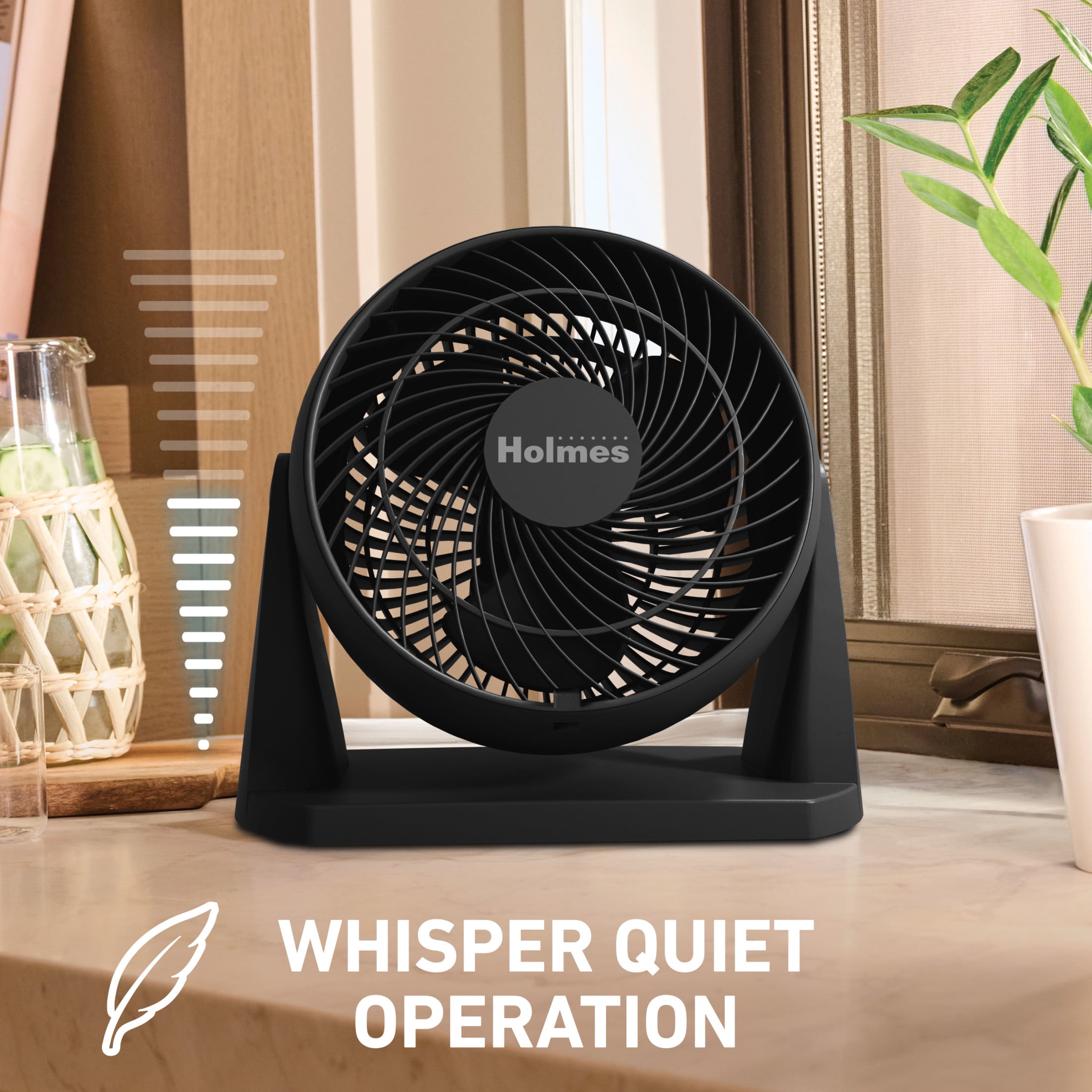 Holmes Blizzard 8 Inch Air Circulator Fan, High Velocity Table Desk Fan (Black, 8 in) lg28d