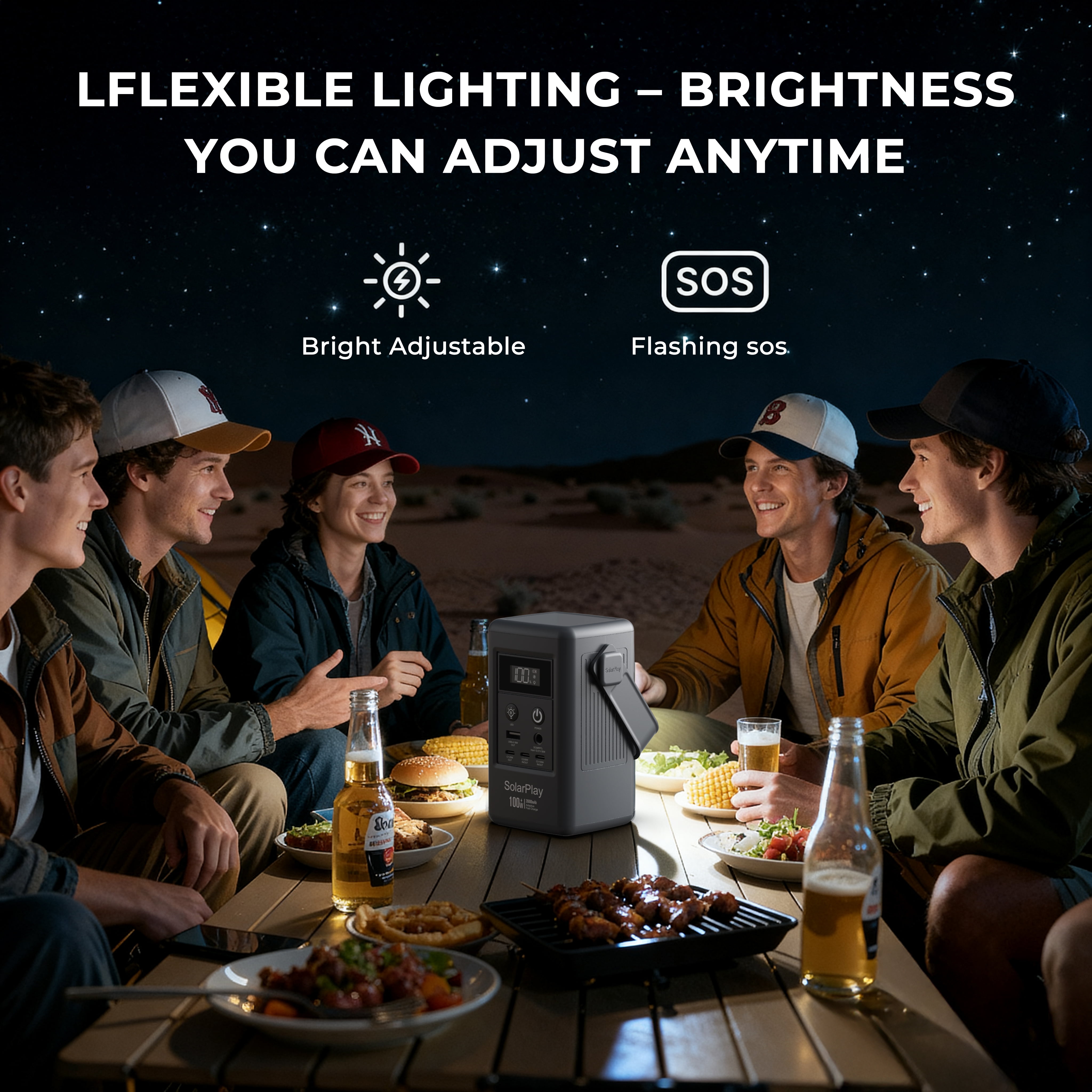 SOLARPLAY Q100 Portable Power Station, 96Wh LiFePO4 Solar Generator with 100W Fast Charging (Grey, 96Wh) 1j7g0