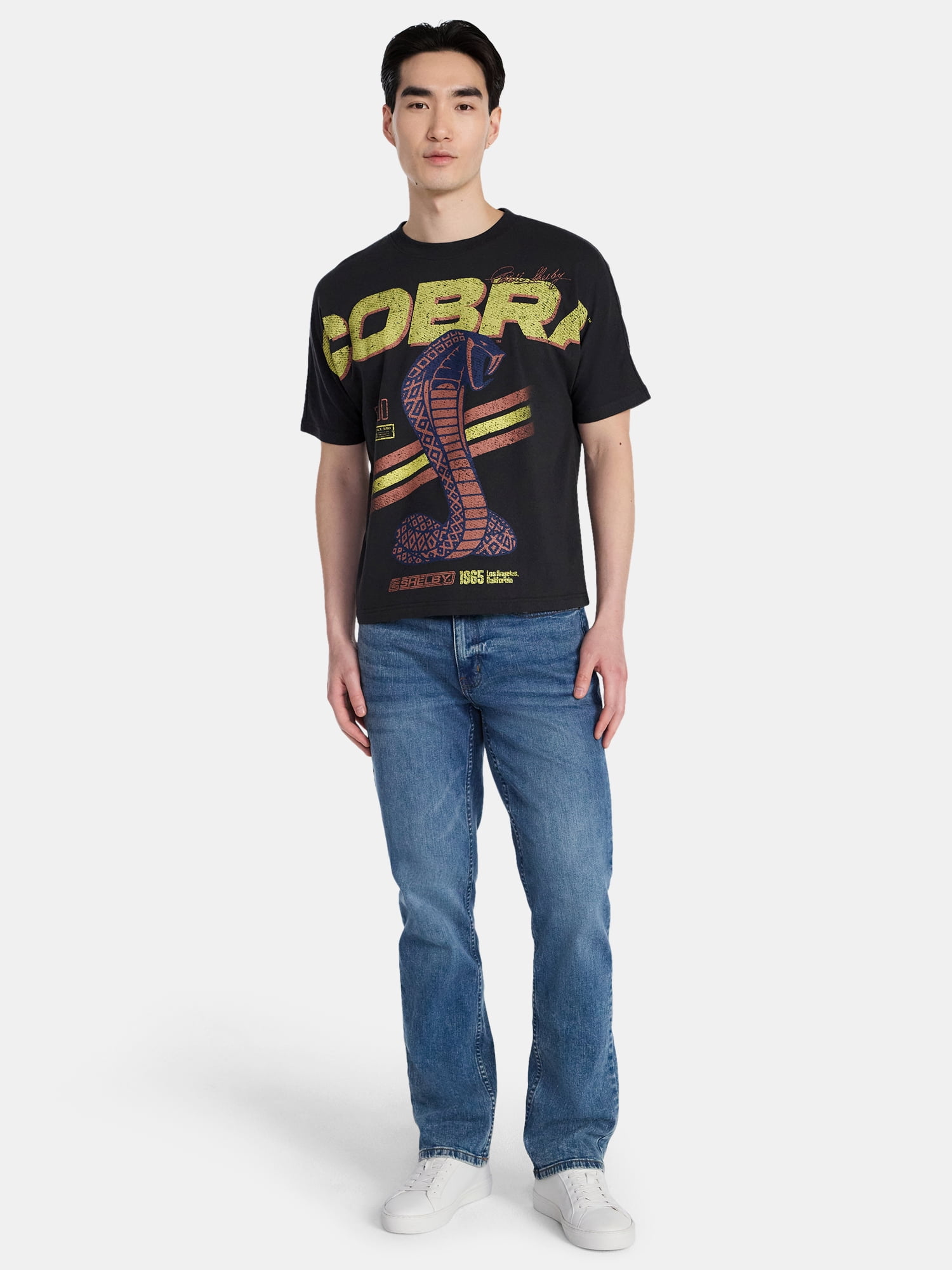 Shelby Cobra Men's Graphic Tee Short Sleeve Crewneck Shirt (Black, XS-3XL) 56vgz