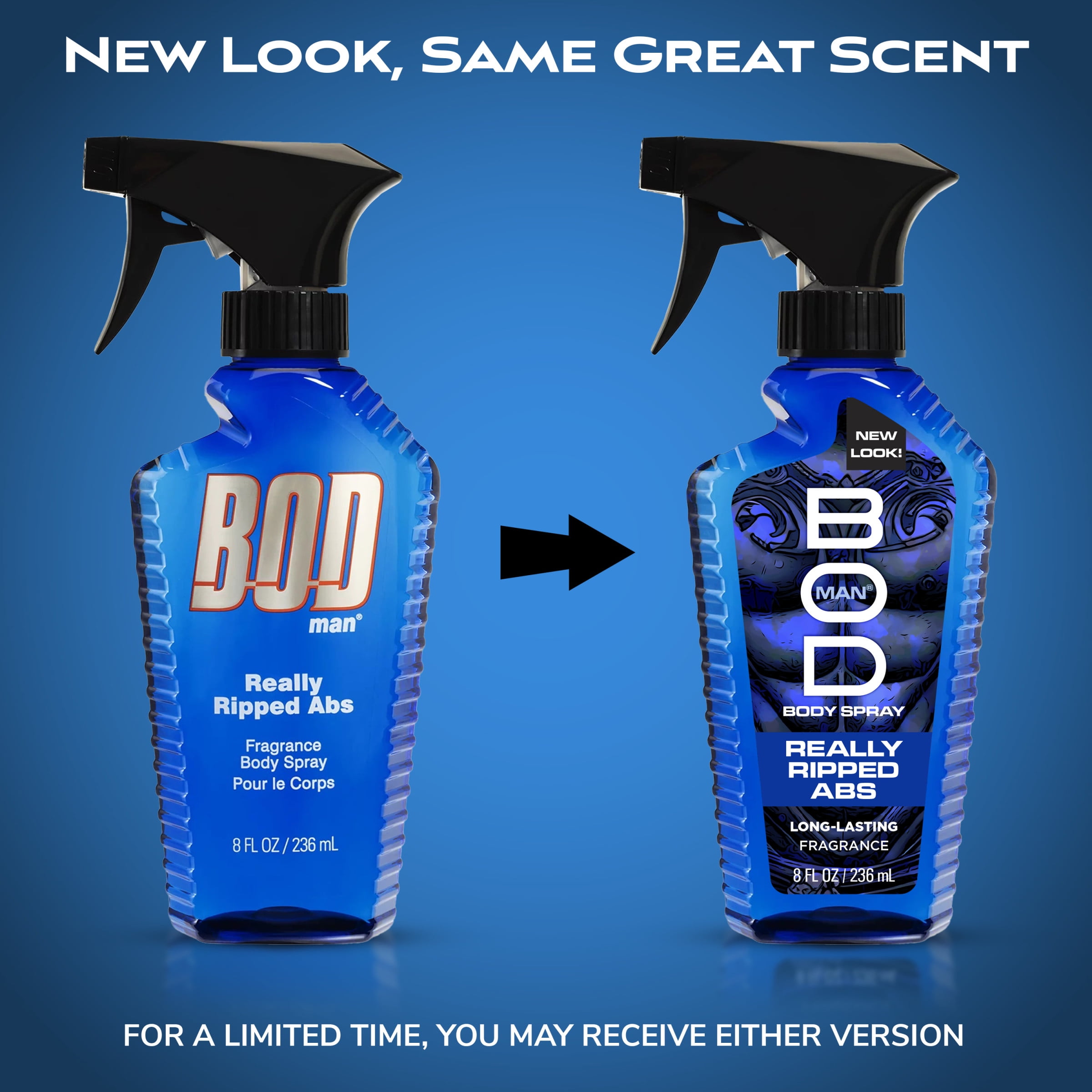 BOD Man Really Ripped Abs Fragrance Body Spray, Long-Lasting Masculine Scent (8 fl oz) kf0xw