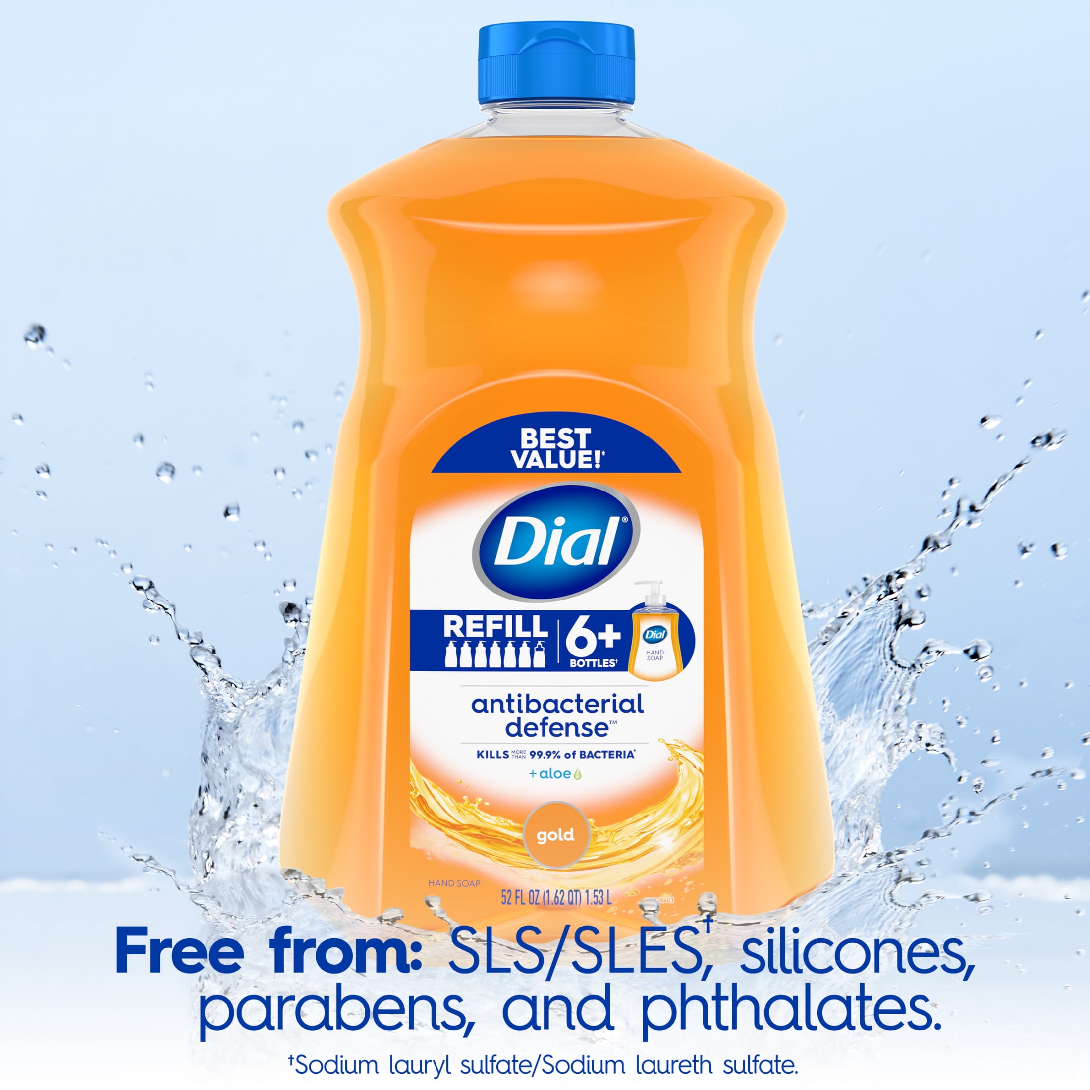 Dial Antibacterial Defense Liquid Hand Soap Refill (Gold, 52 fl oz) 8p39j