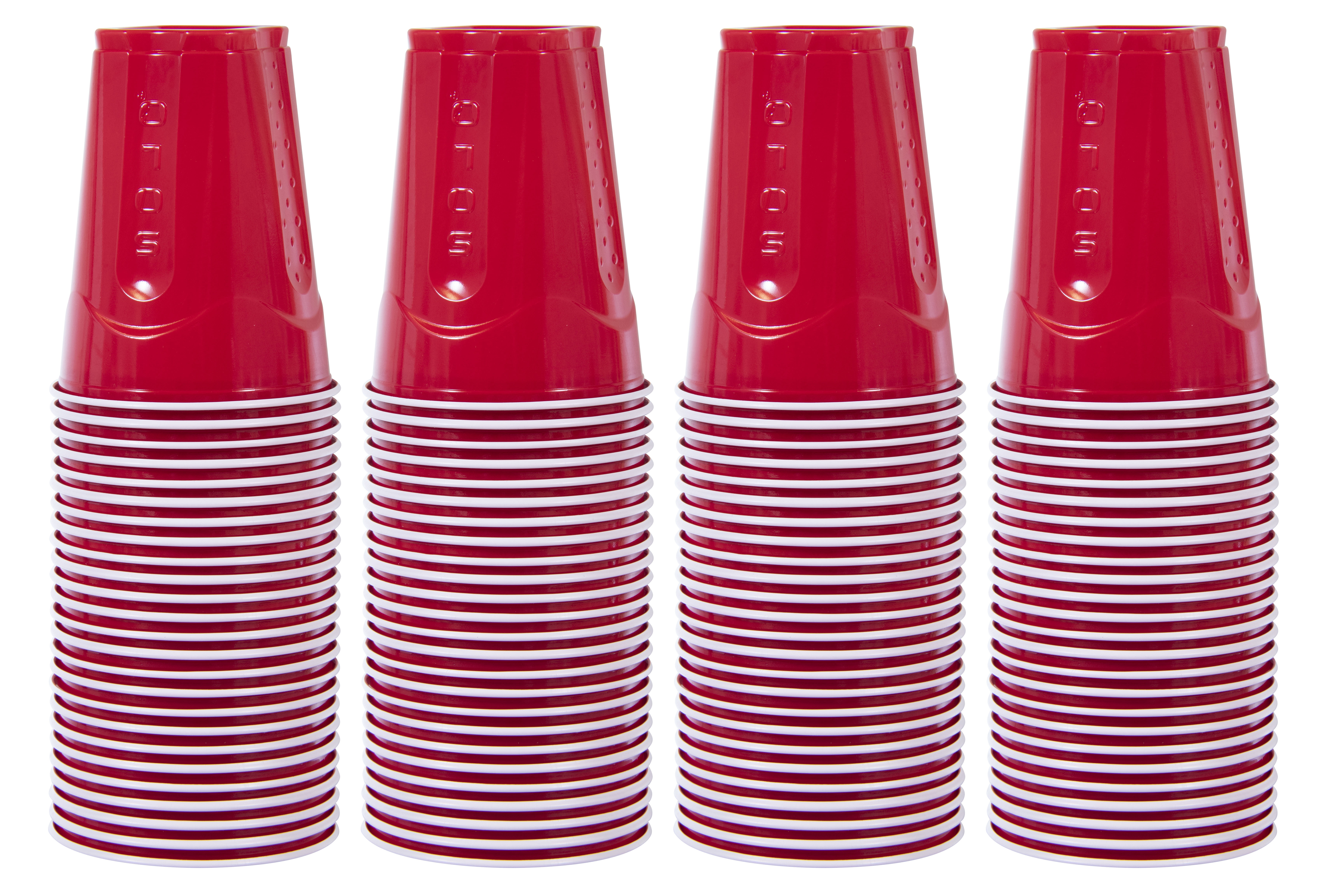 Solo Disposable Plastic Cups, Heavy-Duty Party Drinkware, Leakproof Design (Red, 18 fl oz, 100 ct) 14ght