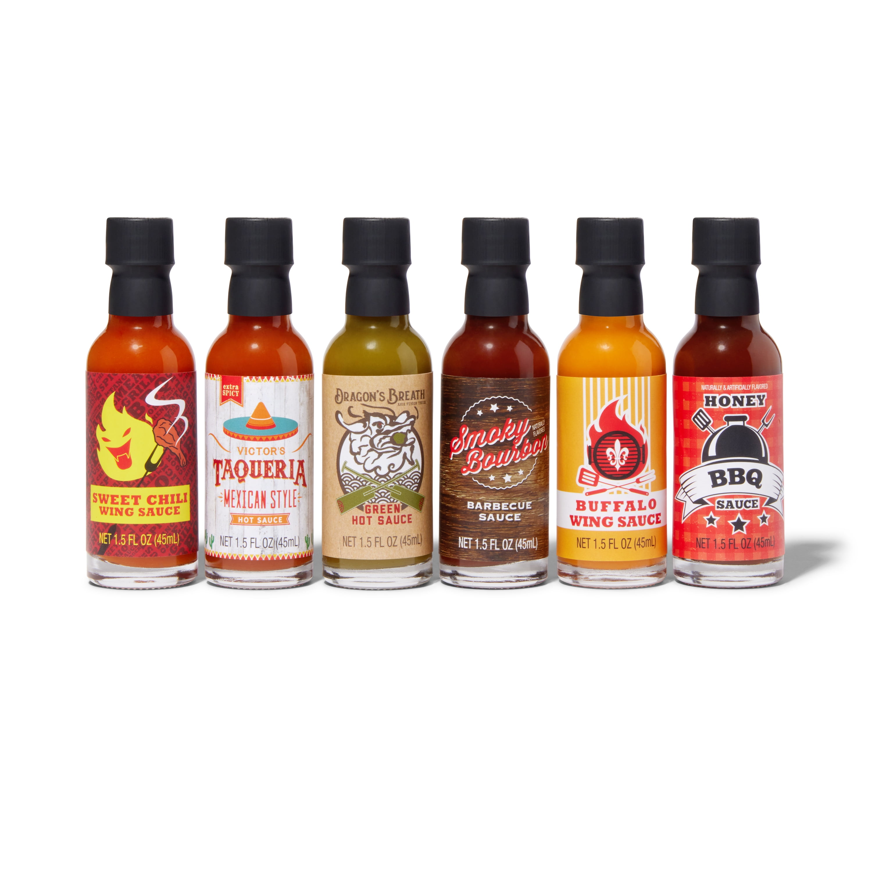 Thoughtfully Street Food Barbecue and Hot Sauce Gift Set (Variety Pack, 6-Piece Set) rpp5c