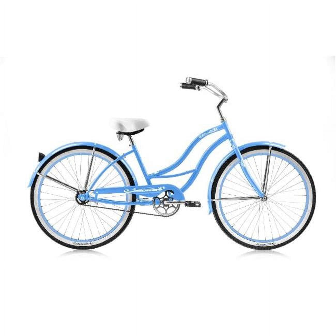 Micargi Tahiti Women's Beach Cruiser Bicycle, Durable Steel Frame with Fenders (Baby Blue, 26 in) gyu8h