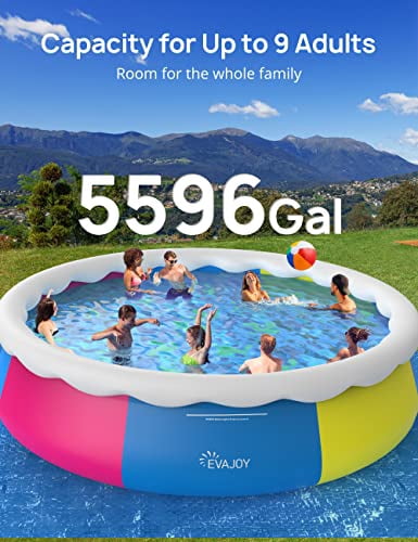 Evajoy Inflatable Above Ground Swimming Pool with Filter Pump (Blue, 18 ft x 48 in) s6wdh
