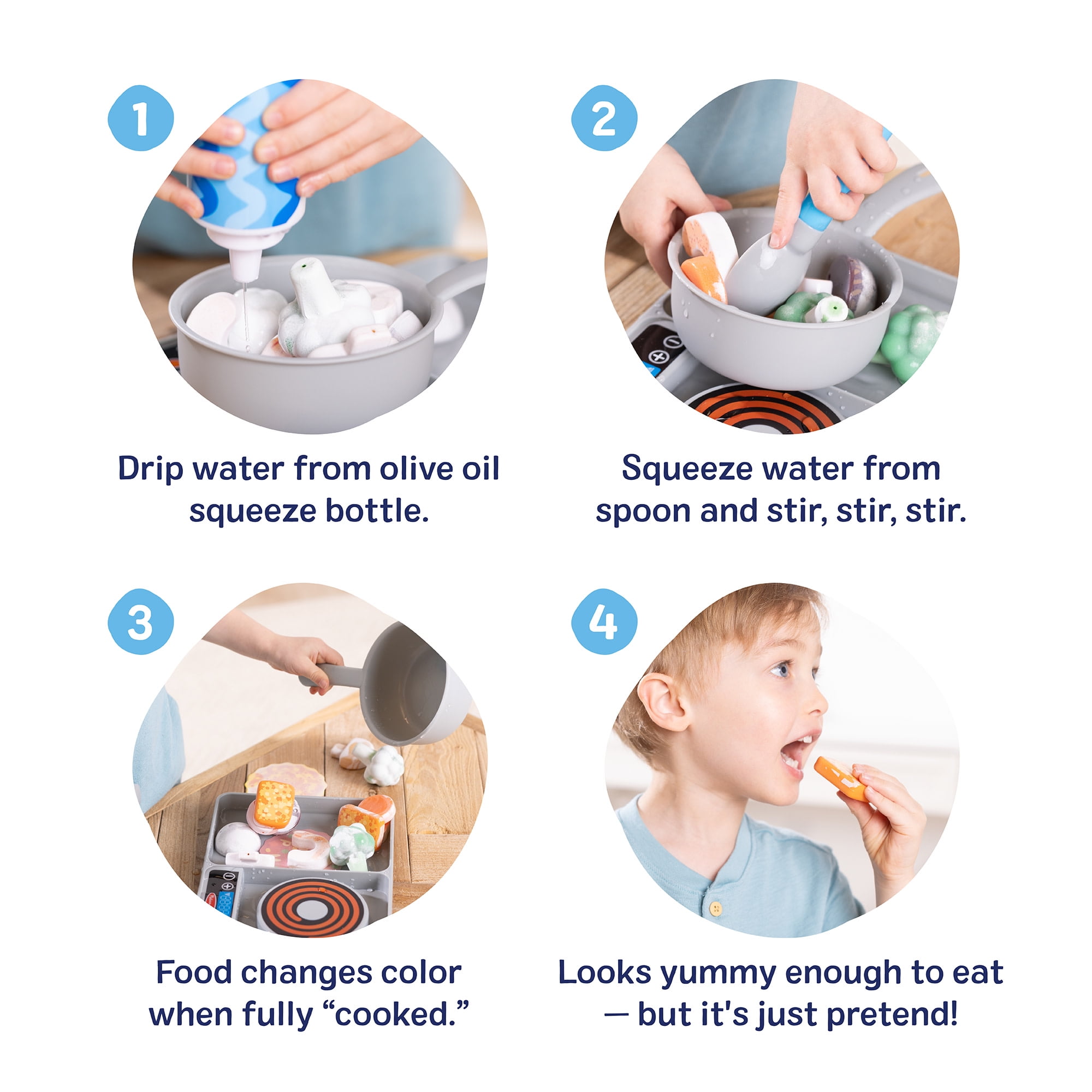 Melissa & Doug Simmer & Stir Stovetop Play Set with Color Changing Food (1 Set) kb0sh