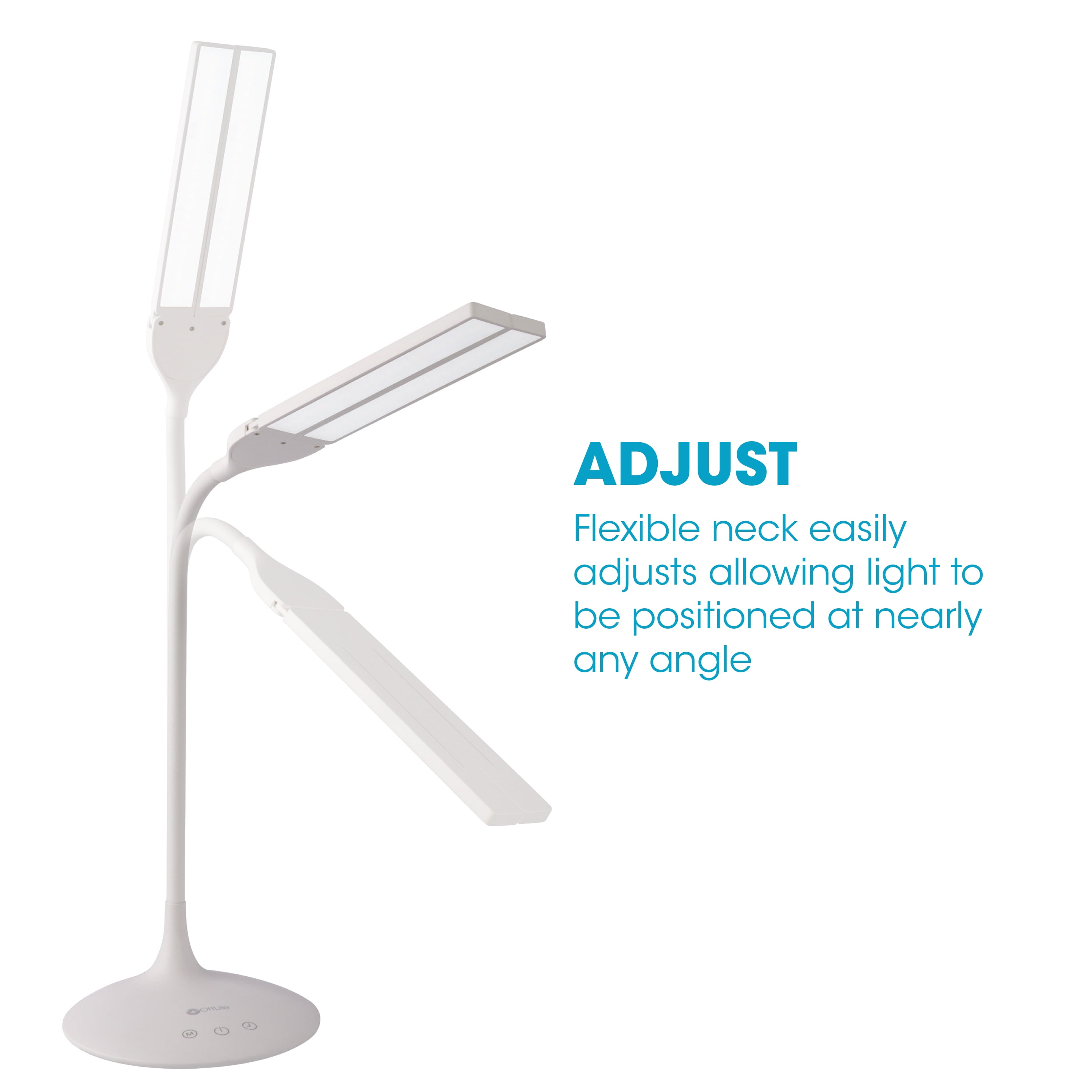 OttLite Wellness Series Pivot LED Desk Lamp with Dual Shades, Touch Activated Controls, Dimmable Lighting (White, 26 in Height) otoso