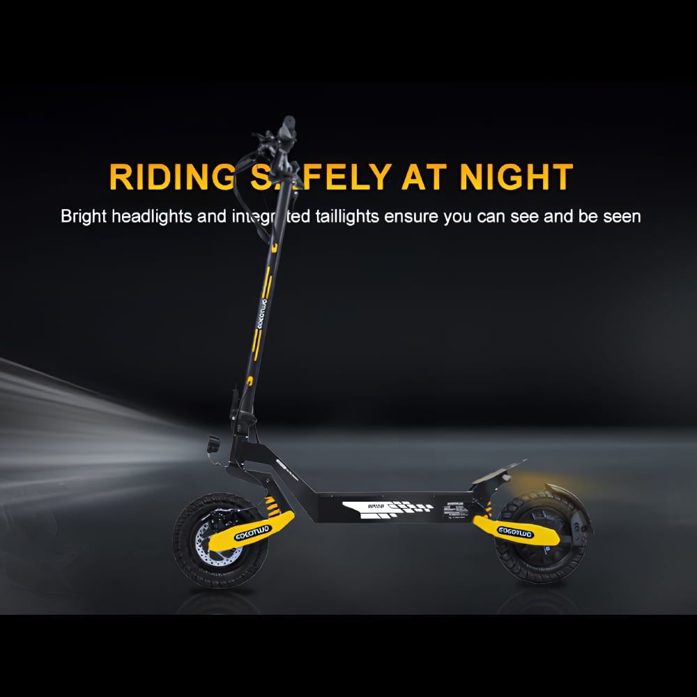 EOEOTWO Off-Road Electric Scooter for Adults, 1200W Motor, 30 MPH Speed, 25-Mile Range, Foldable Commuter Scooter (Yellow, 330 lb Capacity) sb4g6