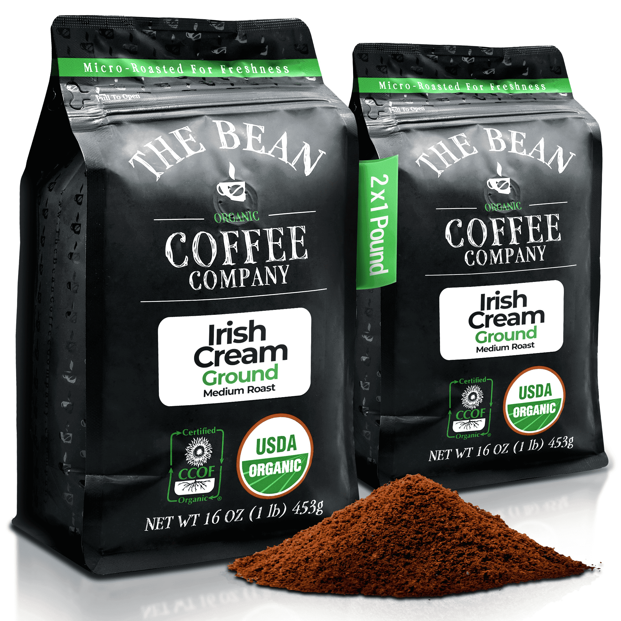 The Bean Organic Coffee Company Irish Cream Medium Roast Ground Coffee (32 oz) 8uq1p