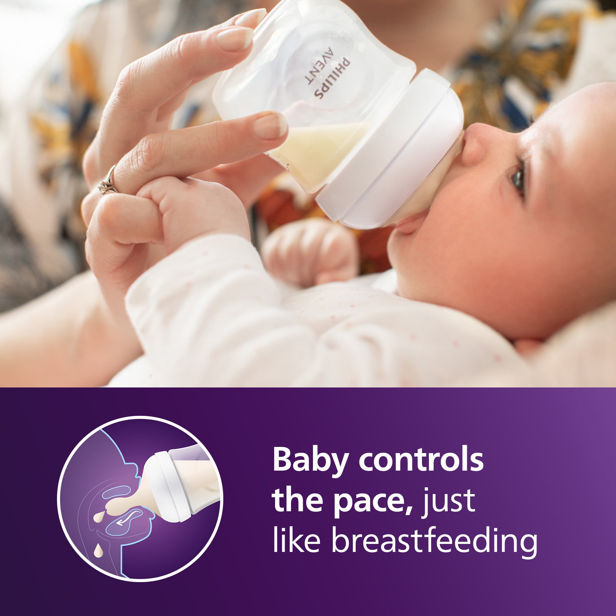 Philips AVENT Natural Baby Feeding Set with Natural Response Nipple (Clear, 4 fl oz, 3-Pack) 50nu2