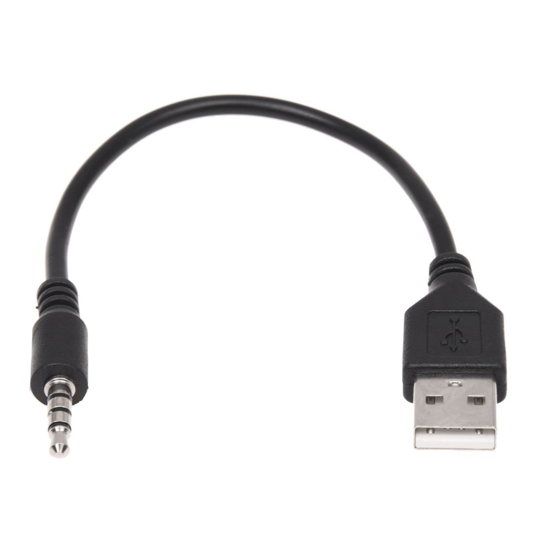 Growment 3.5mm AUX Audio to USB 2.0 Male Adapter Cable for Car MP3 Player (Black, 2 Pack) e8ers
