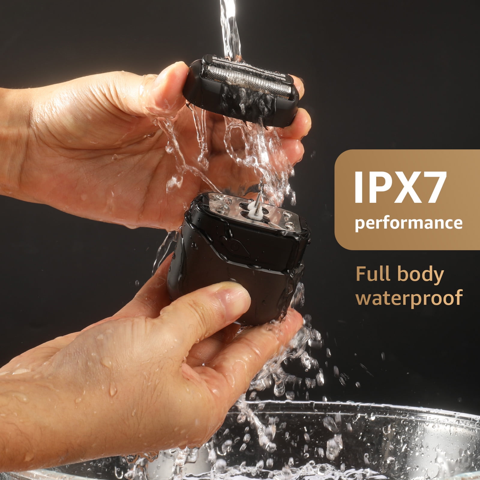 Nogroa Electric Razor for Men, Portable Mini Foil Shaver with 2 Floating Blades, IPX7 Waterproof, USB-C Rechargeable (Black, 1 Count) y2881