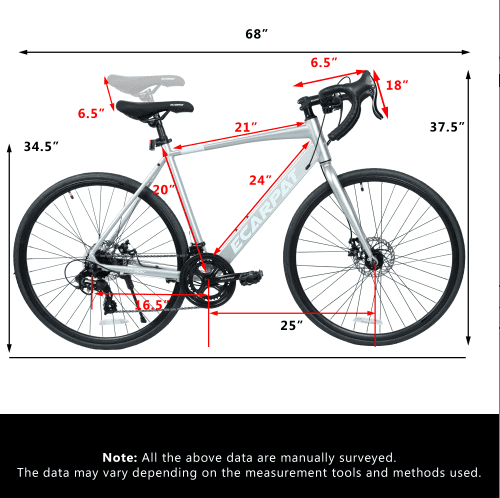 FENGFAN Road Bike 16-Speed Disc Brake Bicycle Lightweight Aluminum Frame (Silver, 700C x 28 in) cbq57