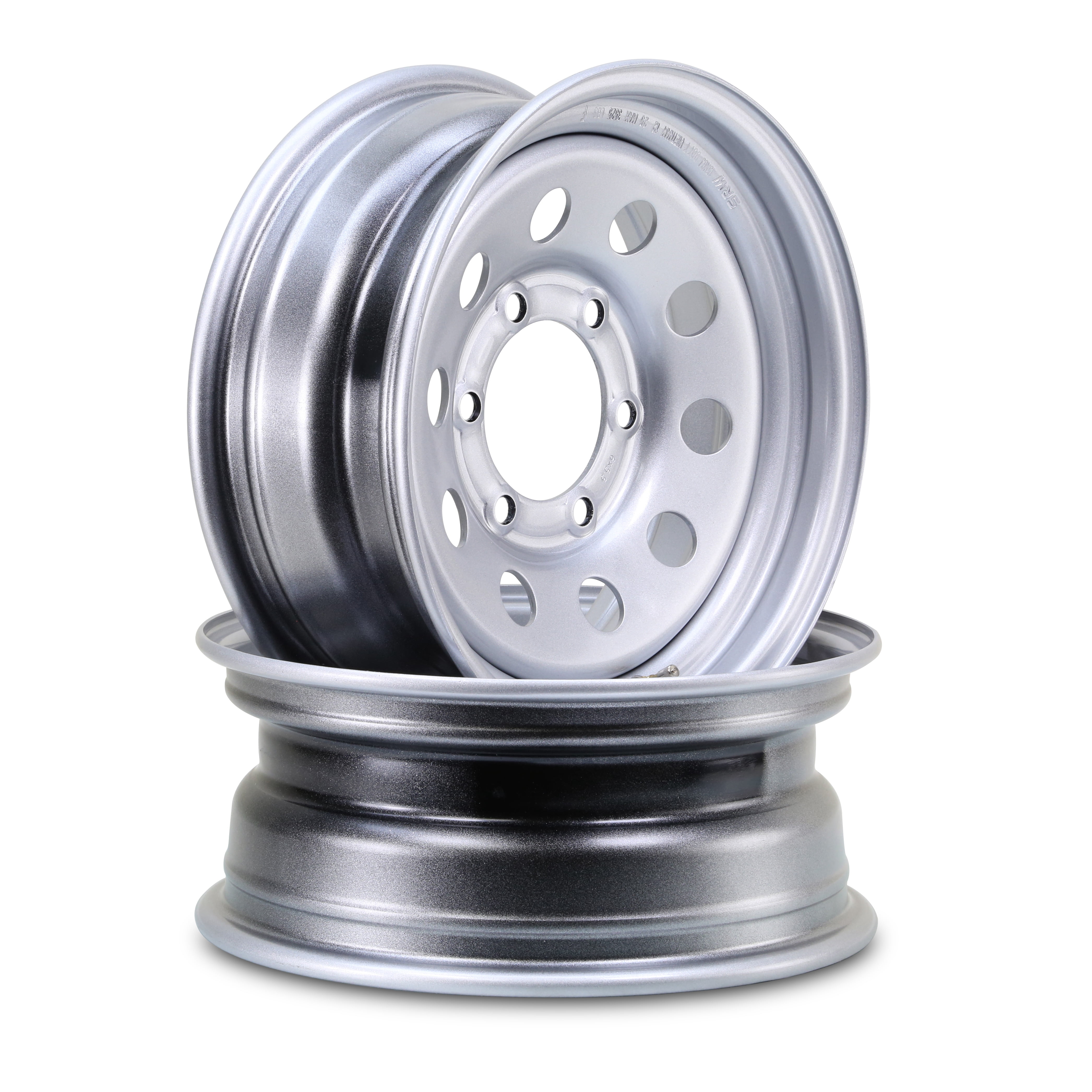 Libra Trailer Parts Heavy Duty Trailer Wheels (Silver, 15 x 6 in, 2-Pack) eltcp