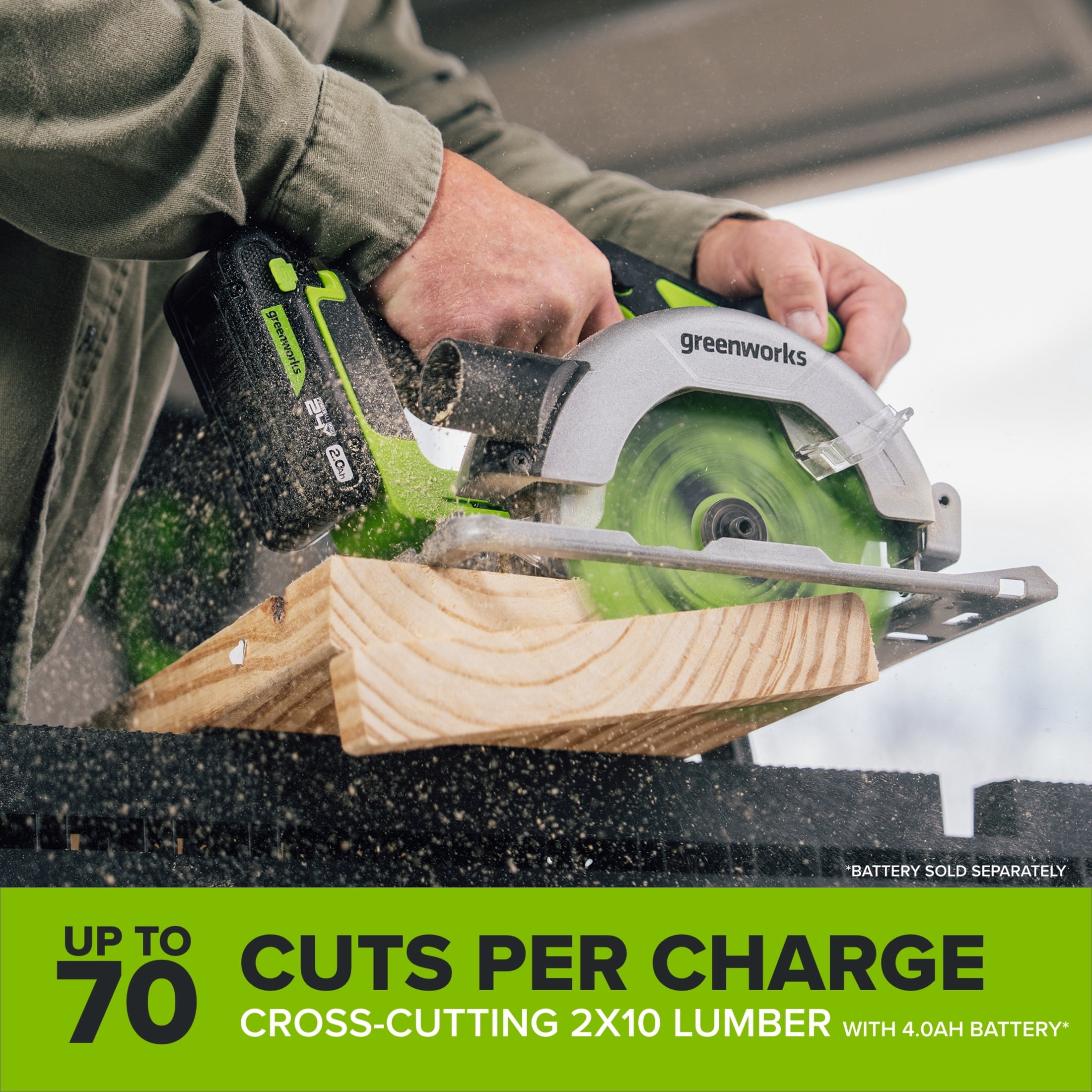 Greenworks PowerAll 24V Brushless 6-1/2 in Circular Saw (5000 RPM, Tool Only) dwp7v