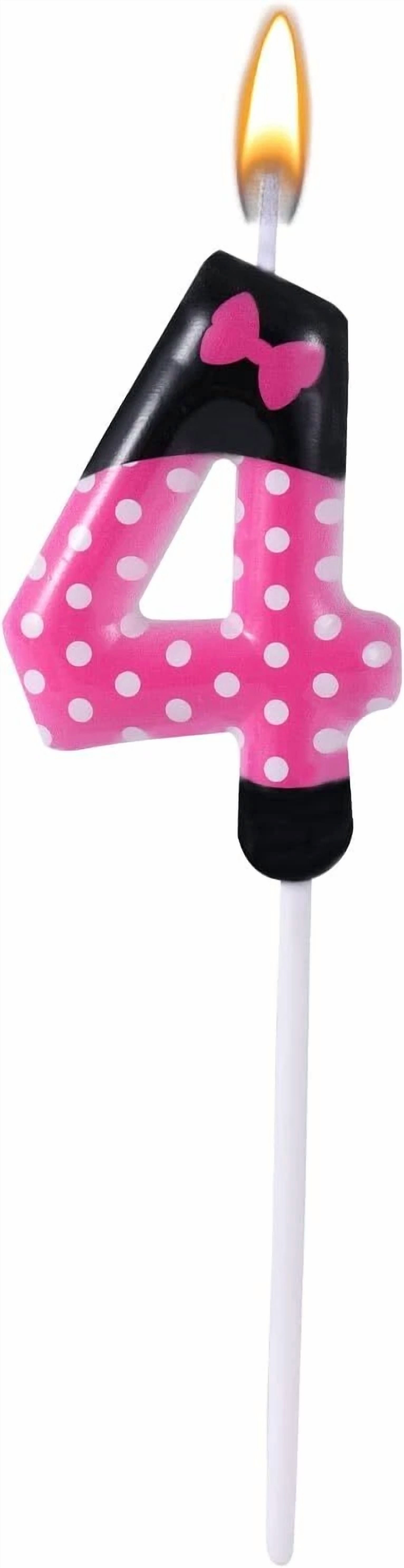 VAULT Birthday Number Candle Cake Topper for Girls (Pink and Black, 1 Count) l0qyv