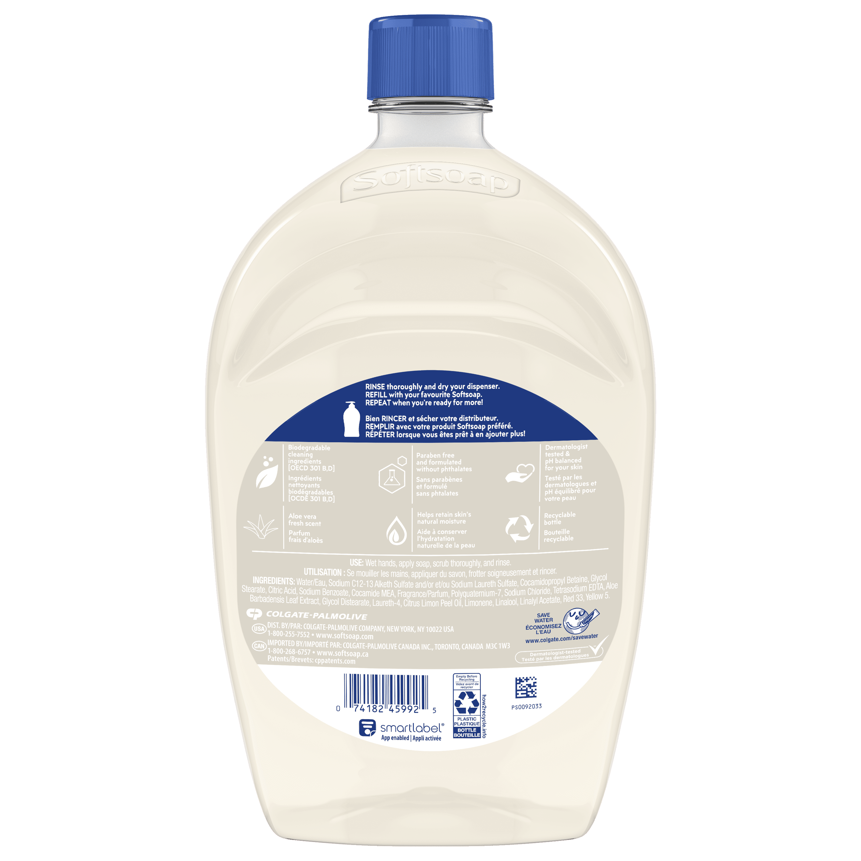 Softsoap Soothing Clean Liquid Hand Soap, Aloe Vera Fresh Scent, Moisturizing Refill (50 fl oz) 09vwj