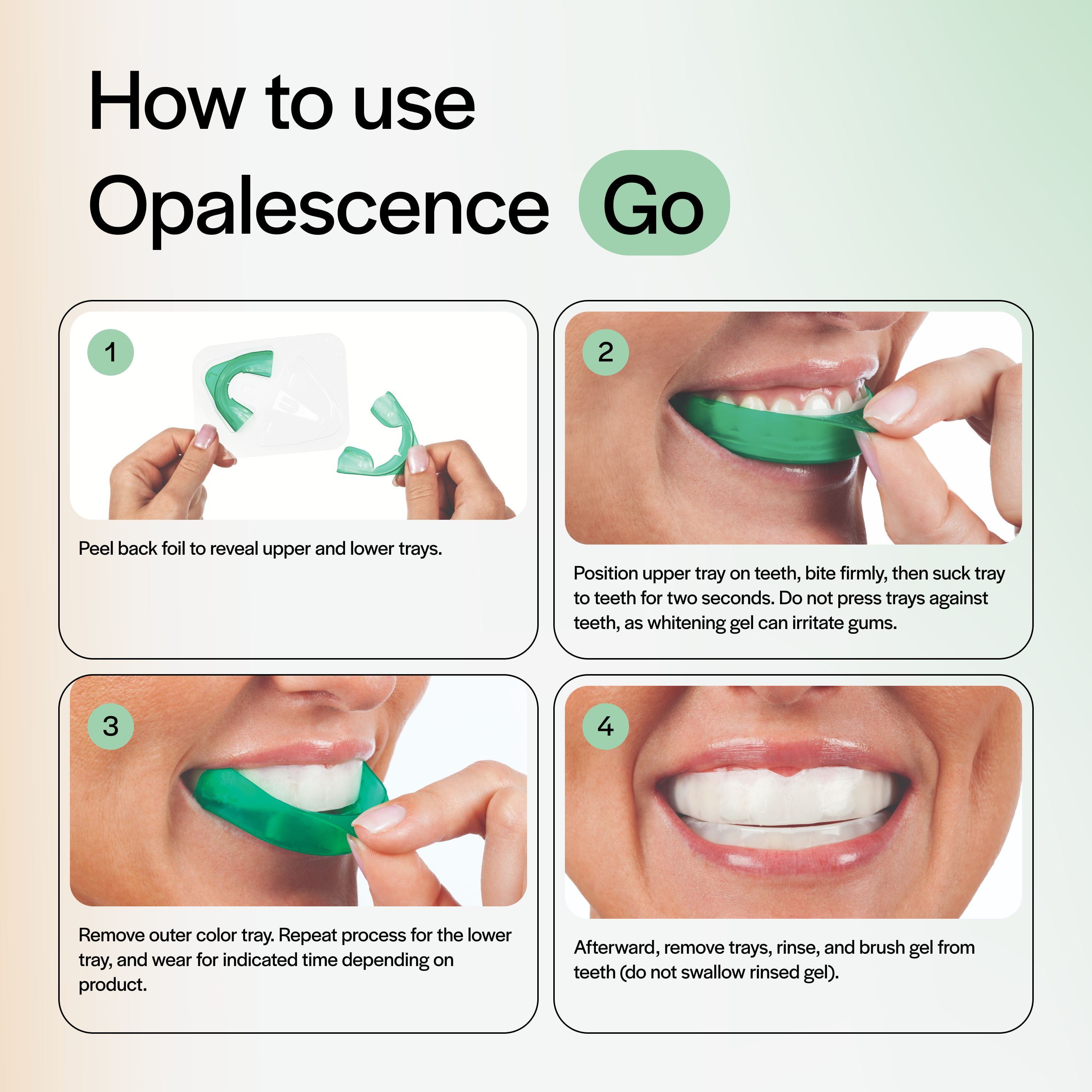 Opalescence Go 15% Hydrogen Peroxide Teeth Whitening Trays (Cool Mint, 7 Treatments) oui4d