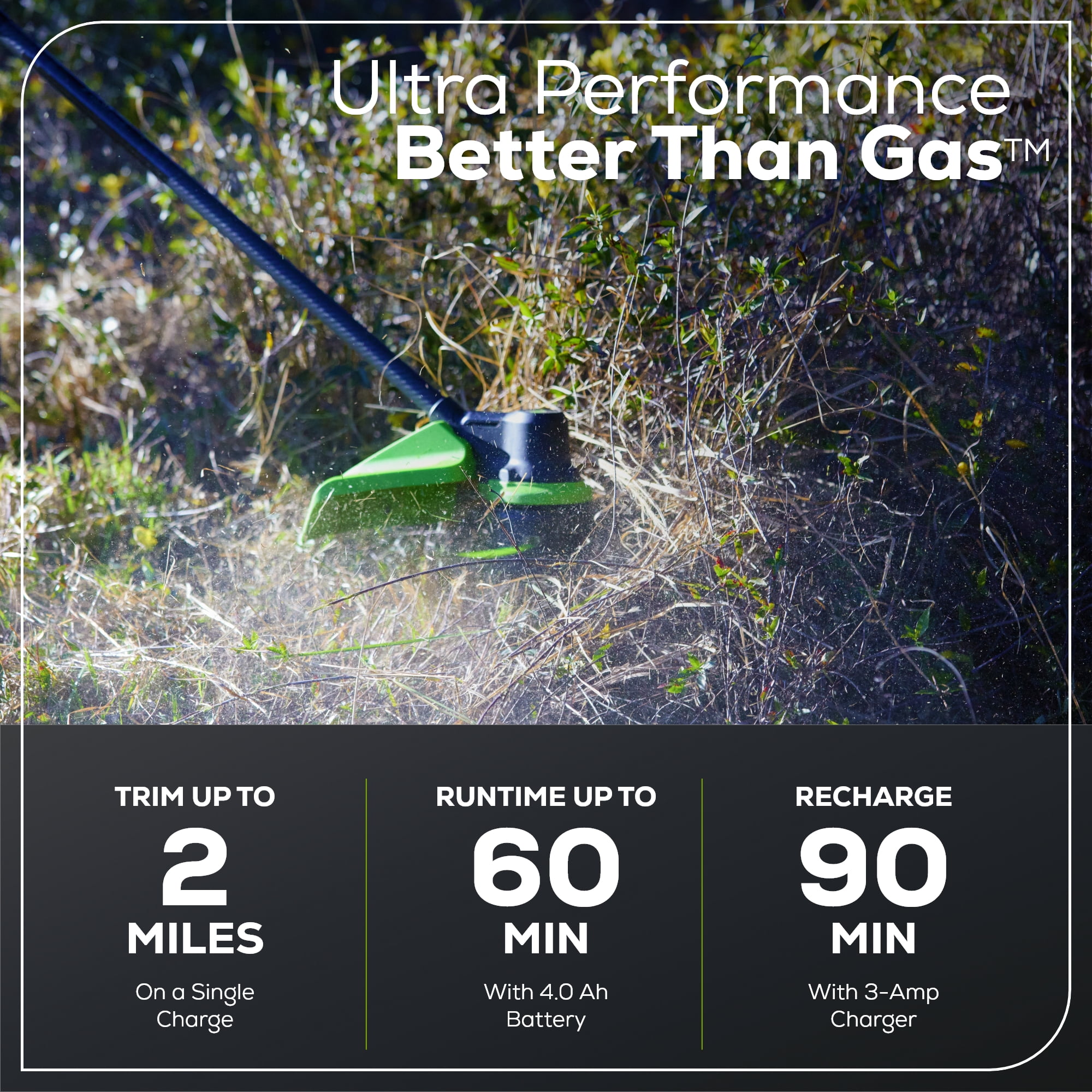 Greenworks 60V Straight Shaft String Trimmer (Green, 17 in) muq5r