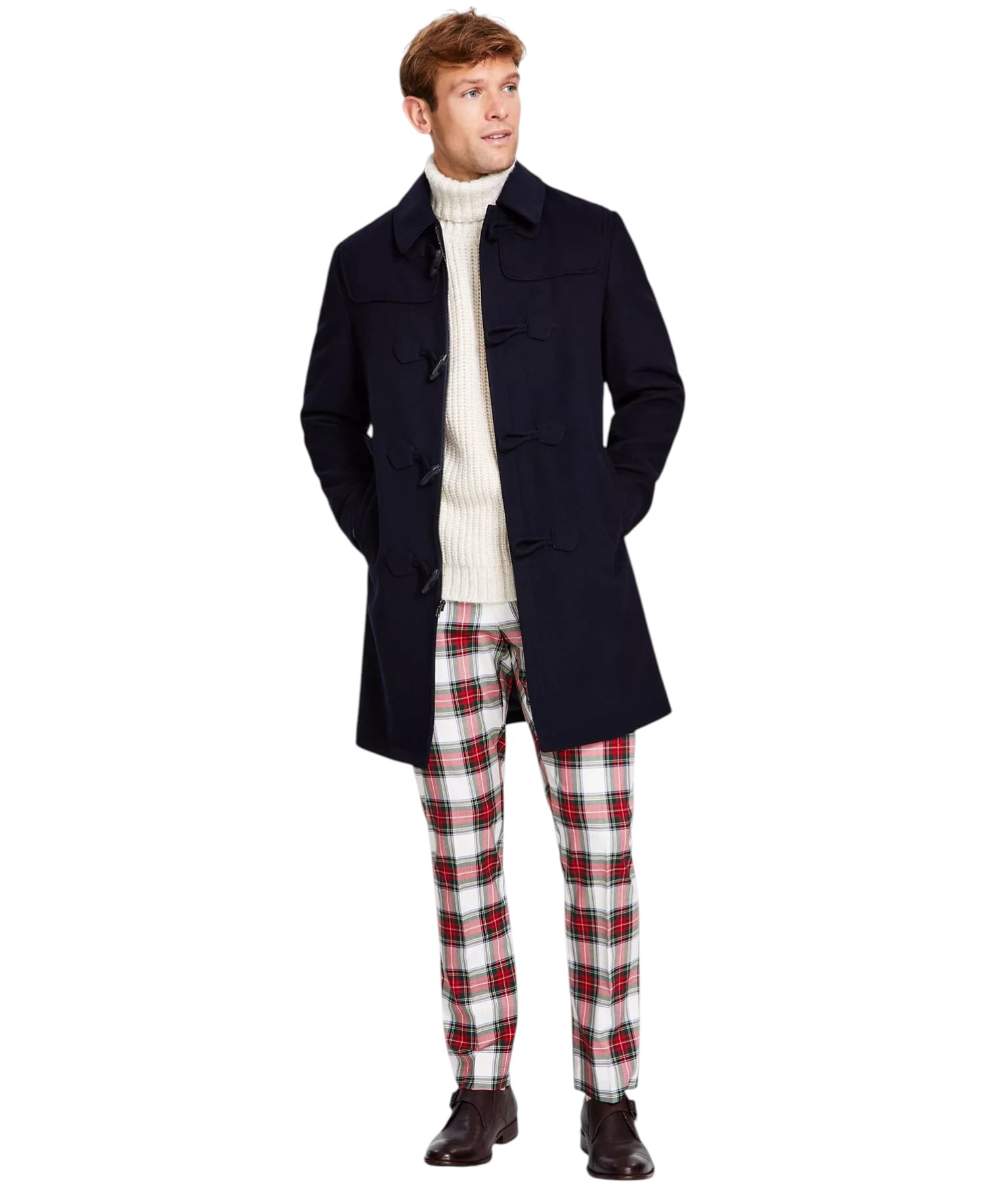 Tommy Hilfiger Men's Modern-Fit Toggle Overcoat Wool Blend Winter Jacket (Navy Blue, 40 L) n89r7