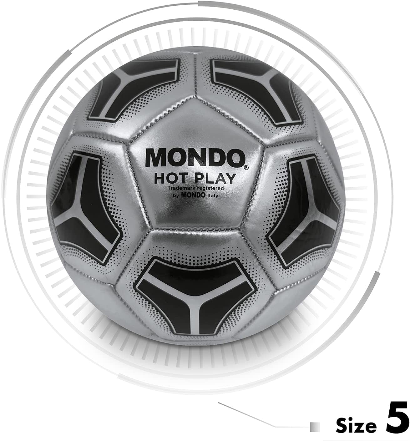 Mondo Toys Hot Play Stitched Soccer Ball Durable Outdoor Sports Training (Size 5, 14.1 oz) usf3z