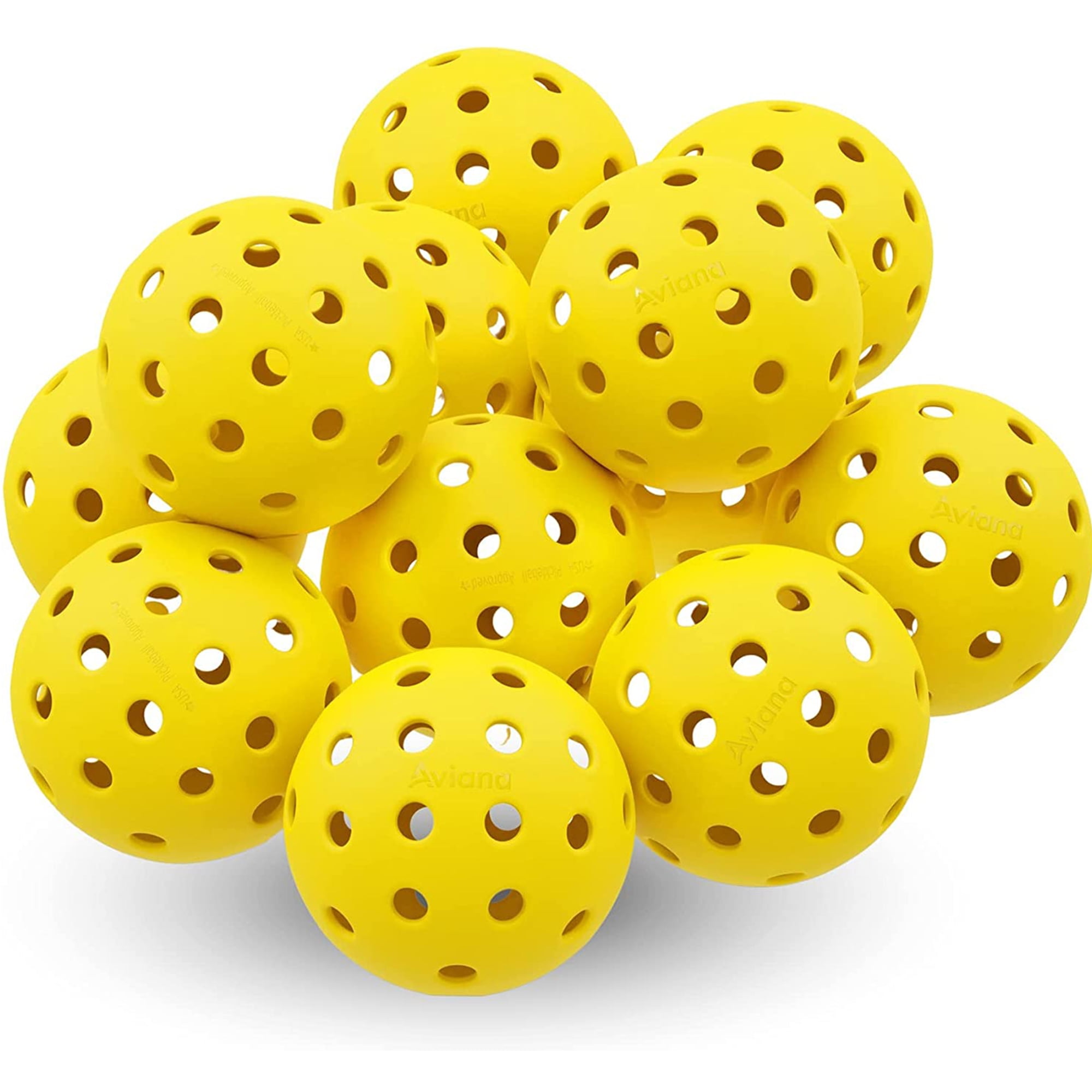 Pro Aviana Outdoor Pickleball Balls Tournament Grade High-Visibility (Yellow, 6-Pack) jikdp