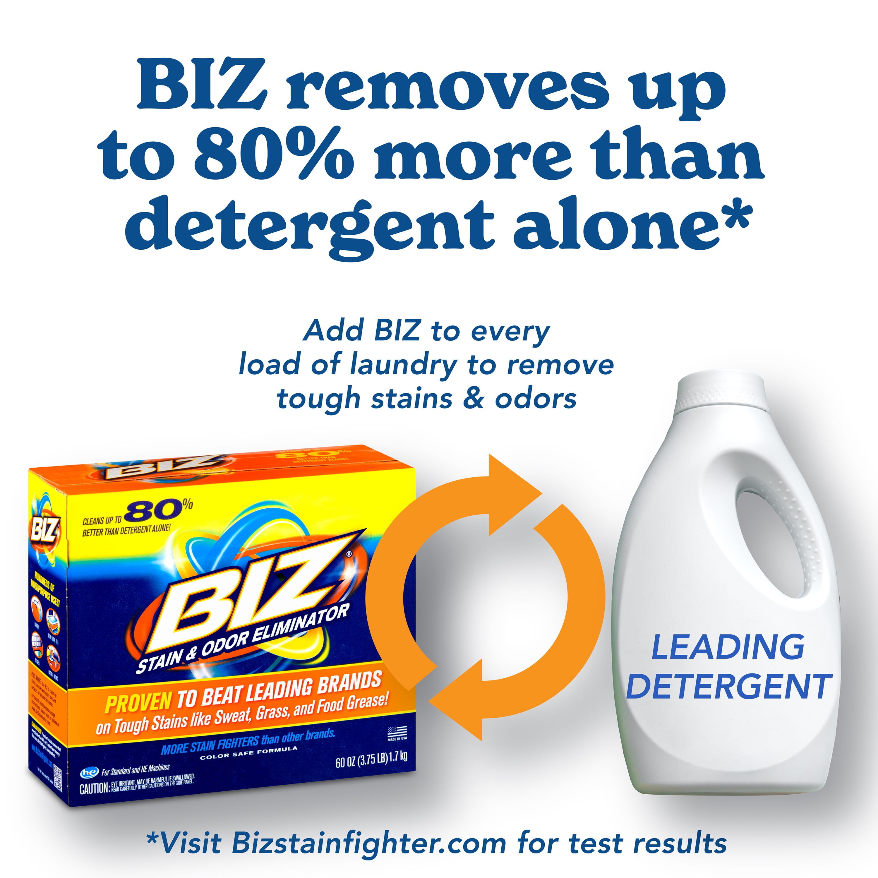 Biz Stain and Odor Eliminator Laundry Powder (60 oz) 1vvi0