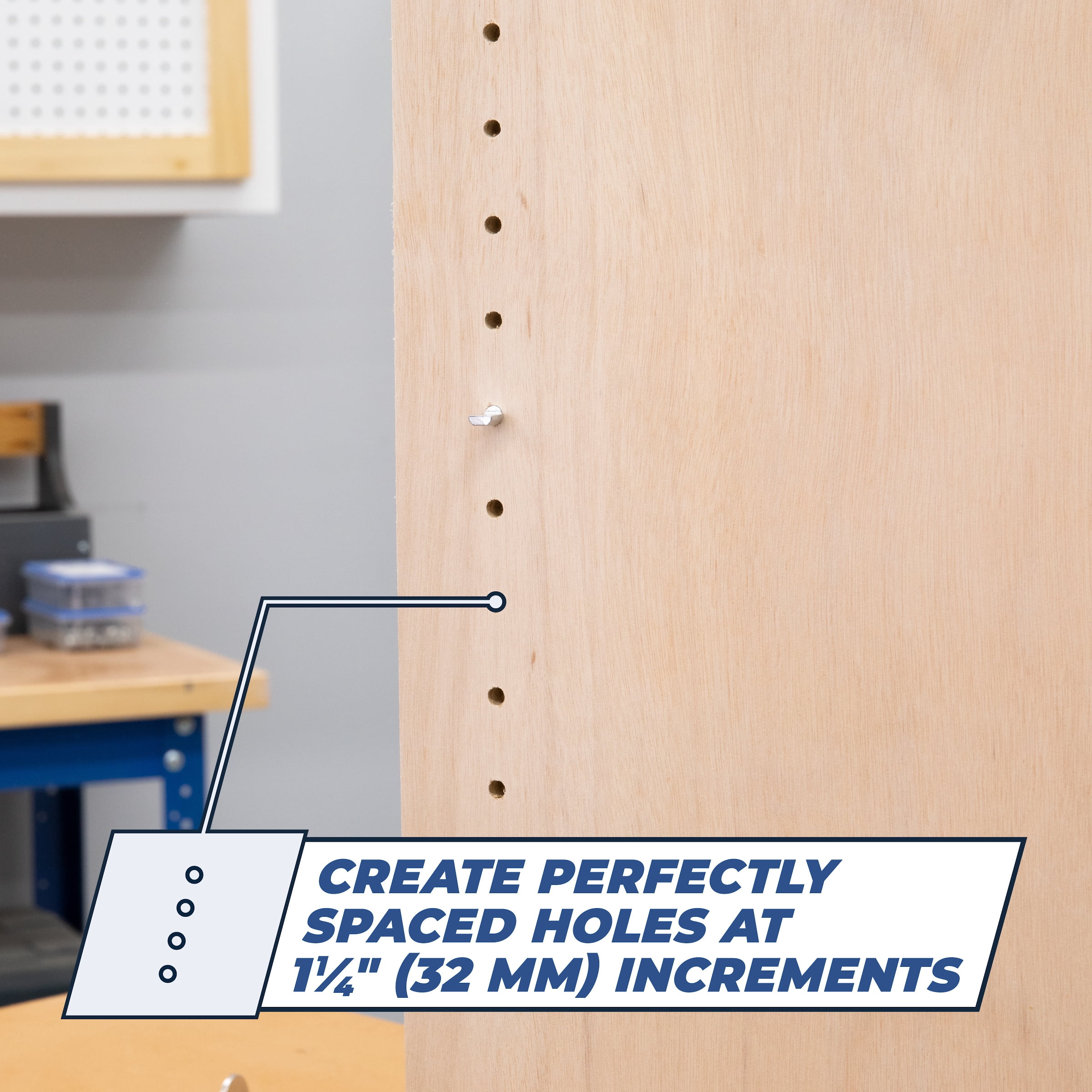 Kreg Shelf Pin Jig for Cabinetry (5mm, 1-1/4 in Spacing) q29rd