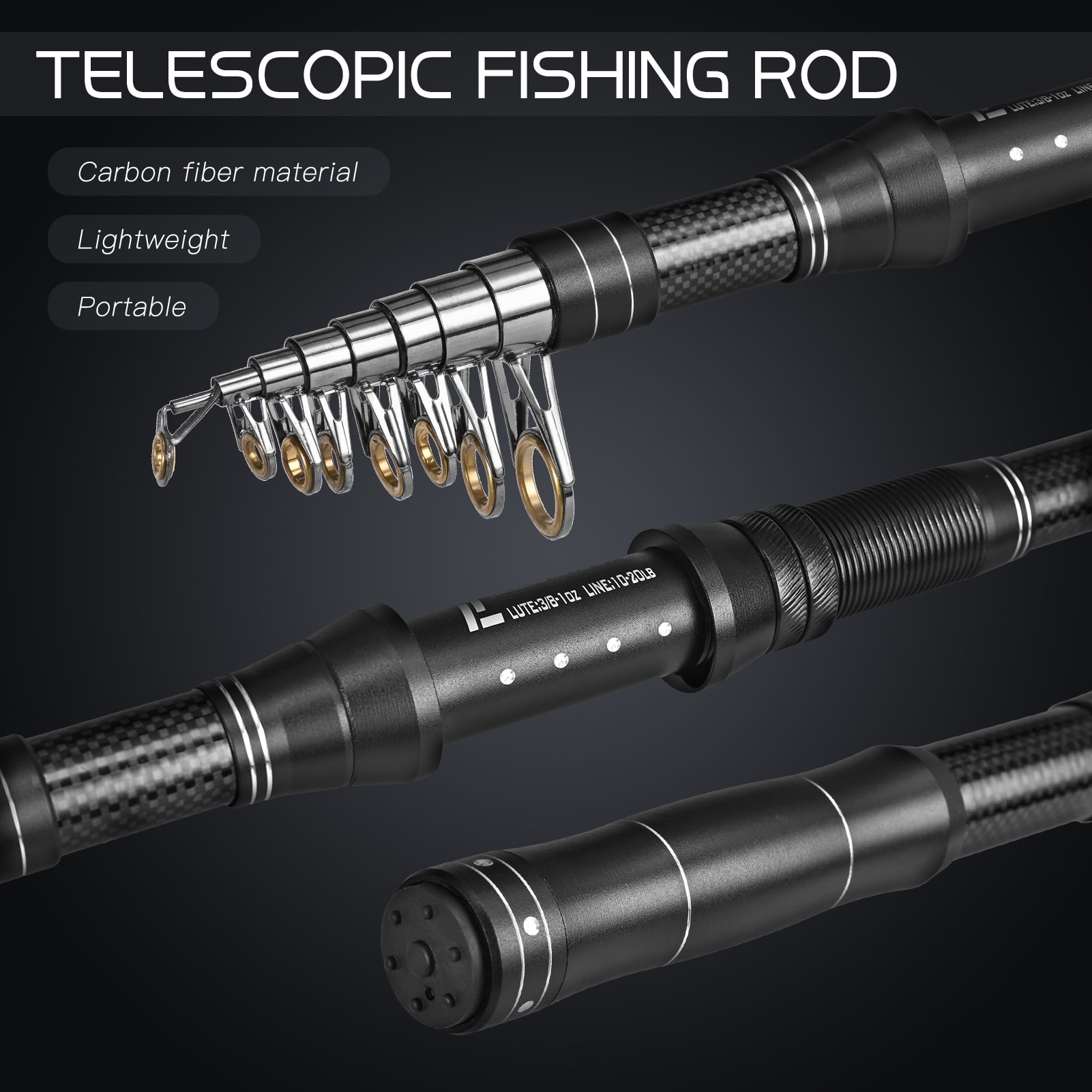 Blusea Telescopic Fishing Rod and Spinning Reel Combo Kit with Tackle Box and Lures (Full Set) qwp3r