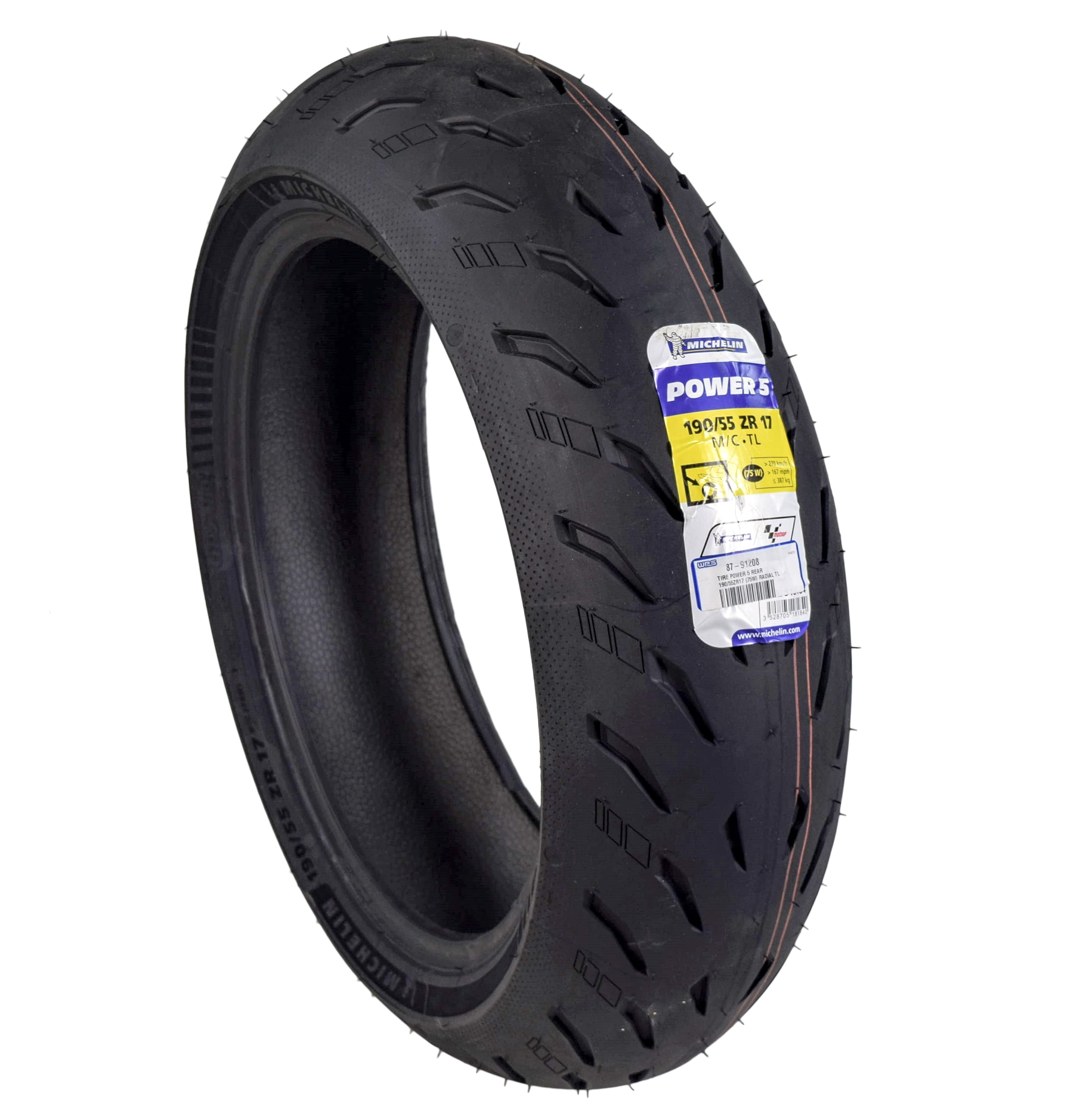 Michelin Pilot Power 5 Rear Radial Motorcycle Sport Bike Tire (Black, 190/55ZR17) rfwy1
