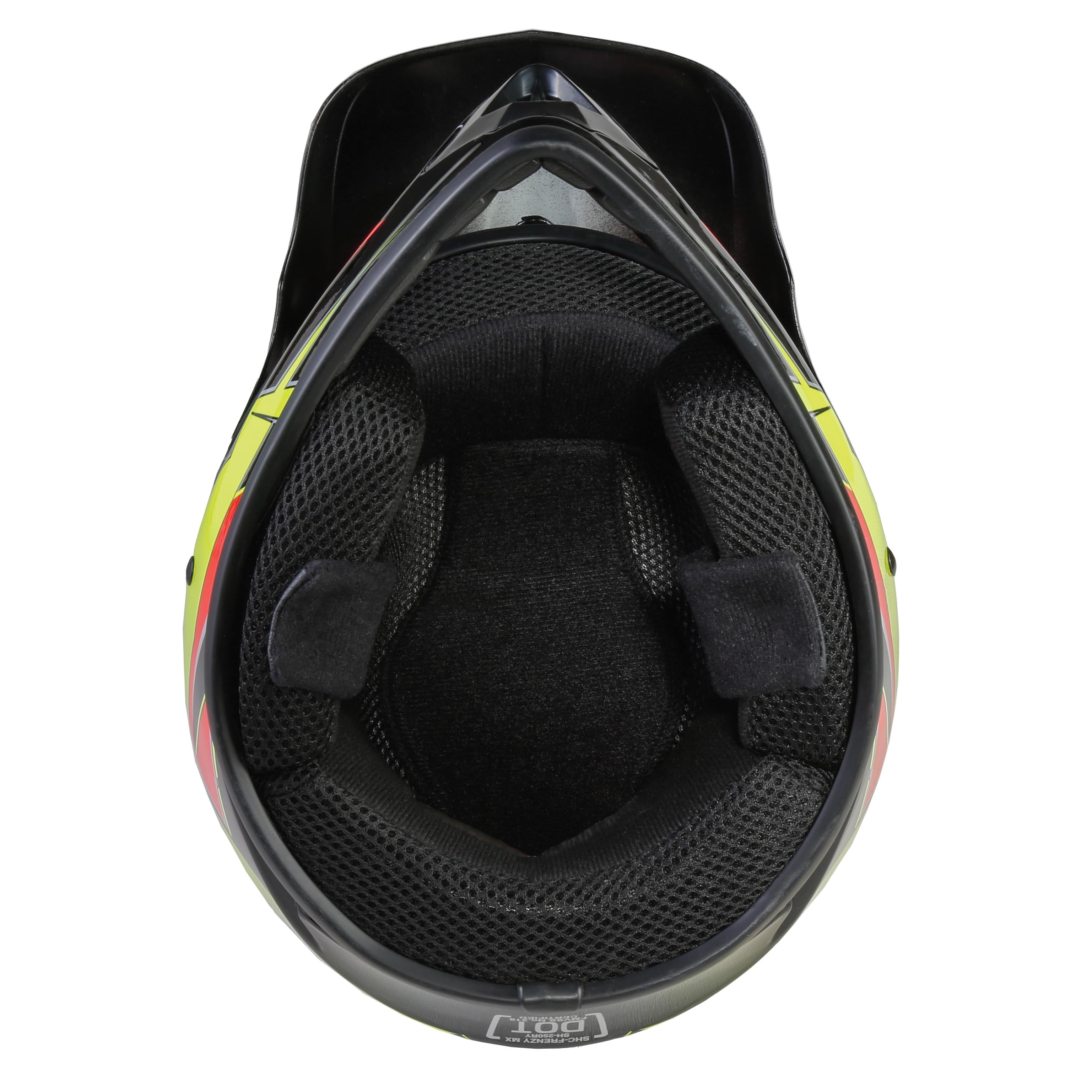 Fuel Helmets Youth Frenzy Off-Road MX Helmet (Red and Yellow, Youth Medium) medvs