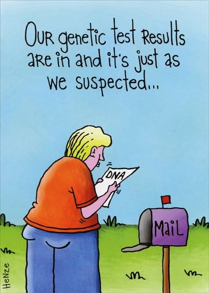 Oatmeal Studios Genetic Test Results Funny Family Birthday Greeting Card (Red, 5 x 7 in) ad2jd