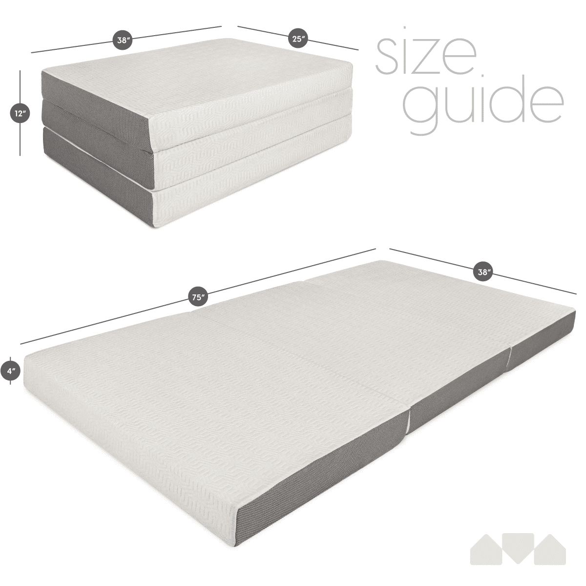 Milliard Tri-Folding Memory Foam Mattress with Washable Bamboo Cover (Twin, 75 in x 38 in x 4 in) vtnk6