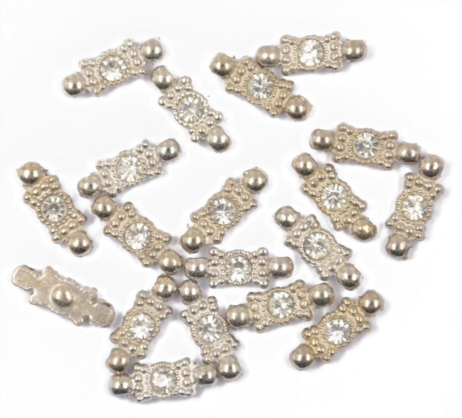 YIJU Rhinestone Spacer Bar Beads for Jewelry Making (Silver, 20 Pack) 1vbuw