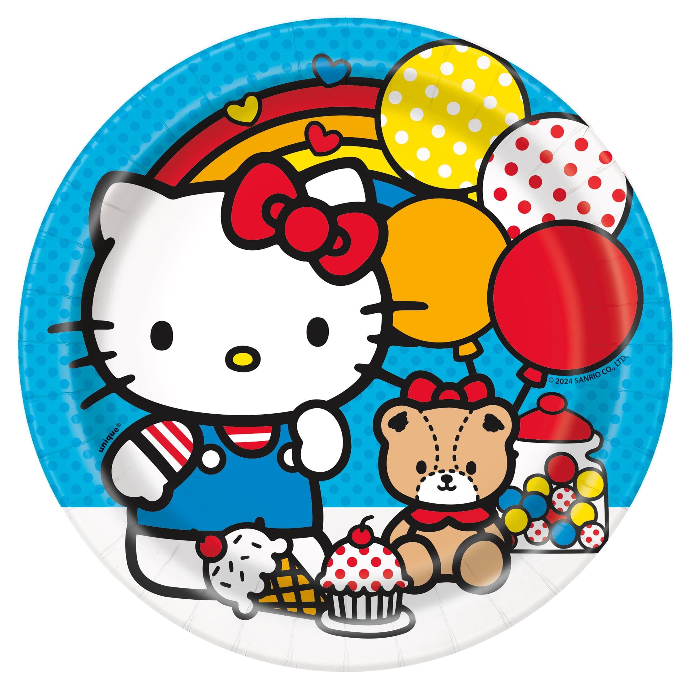Hello Kitty and Friends Round Dessert Plates (7 in, 8 ct) 9f69p
