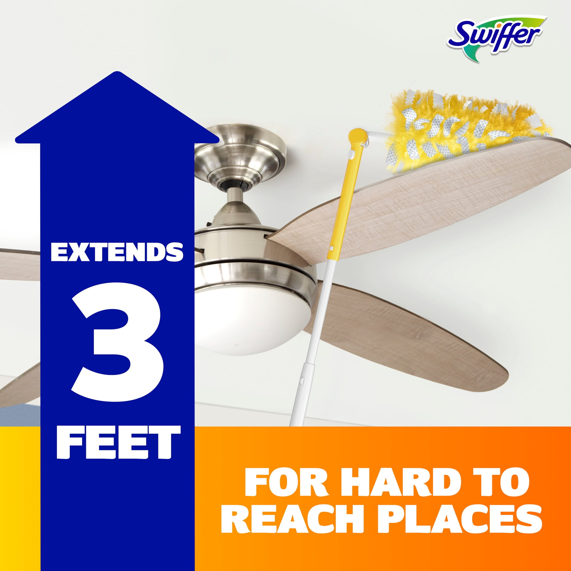 Swiffer Heavy Duty Extendable Duster Kit with Refills (Unscented, 3 ft Handle, 3 Count) pegya