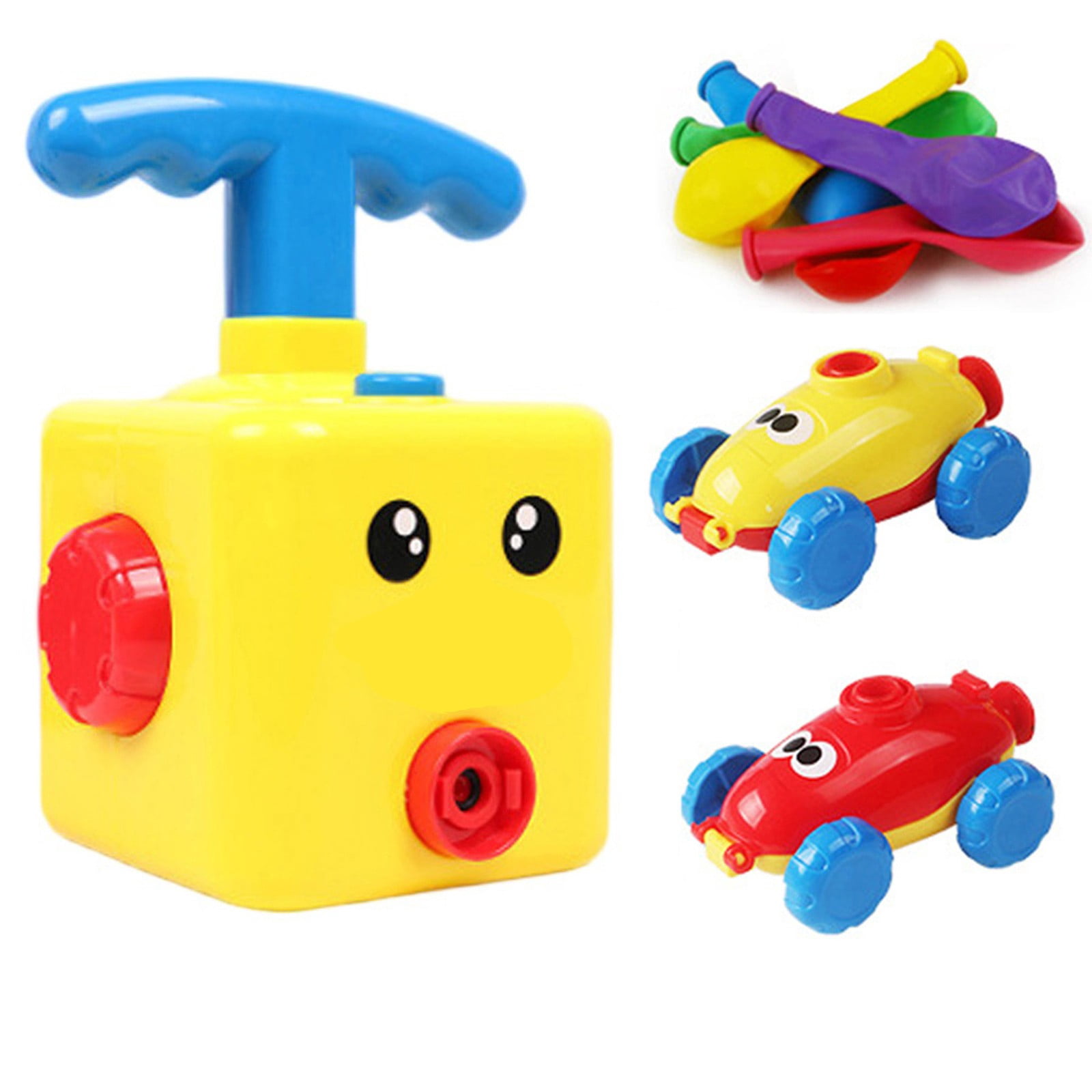 YATAV Balloon Powered Car Racing Set with Manual Pump (Yellow, 2 Cars & 6 Balloons) t1u7j