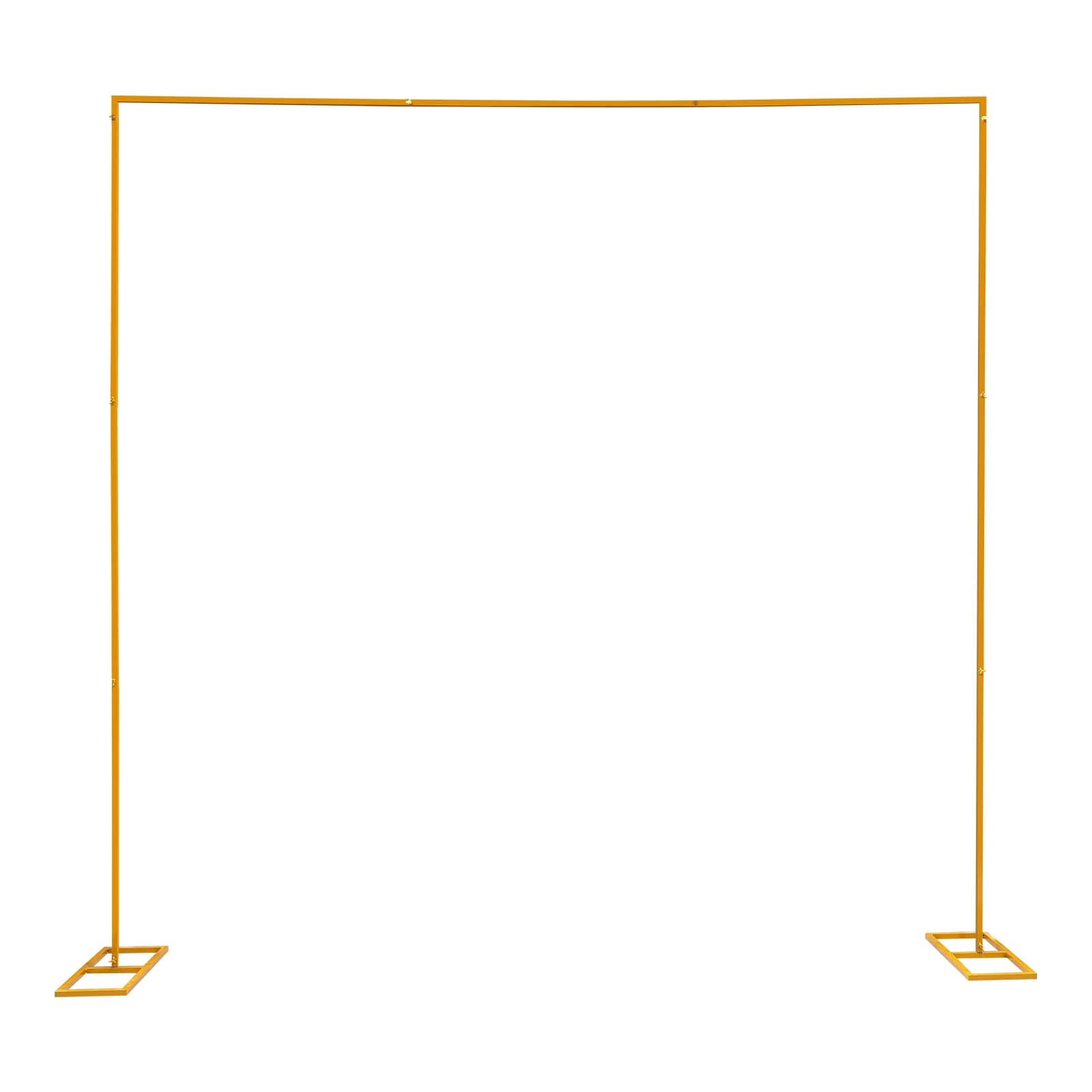 YIYIBYUS Wedding Arch Backdrop Stand, Heavy-Duty Adjustable Square Metal Frame for Ceremony and Party Decor (Gold, 9.8x9.8 ft) a763a