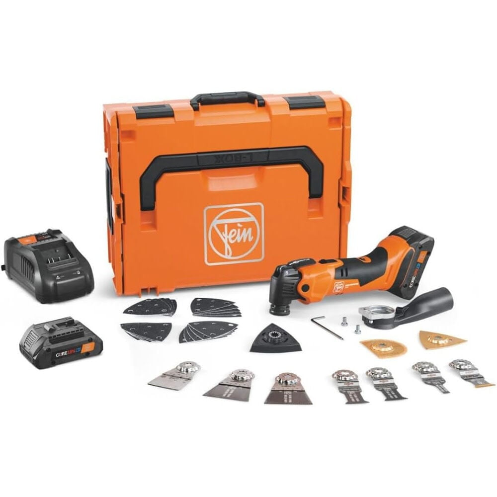 FEIN MultiMaster 500 Cordless Oscillating Multi-Tool Top Kit (39 Pieces, 18V, 4.0Ah) jj3ce