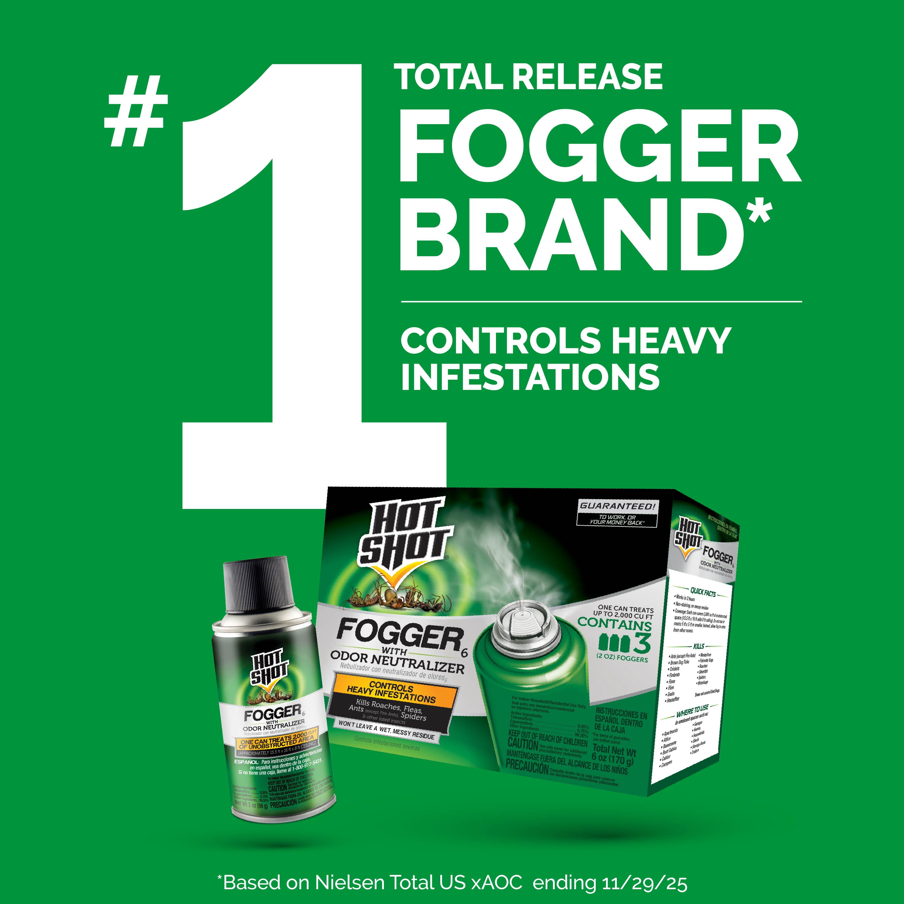 Hot Shot Indoor Insect Fogger with Odor Neutralizer (3 Count, 2 oz per unit) ngc5r