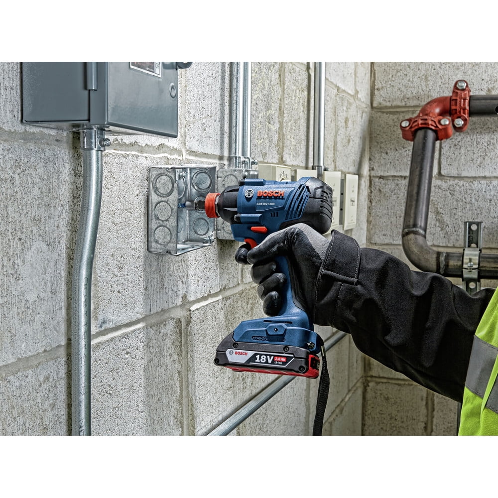 Bosch GDX18V-1600B12-RT Freak 18V Cordless Two-In-One Impact Driver Kit (Refurbished, 2 Ah) l3v8a