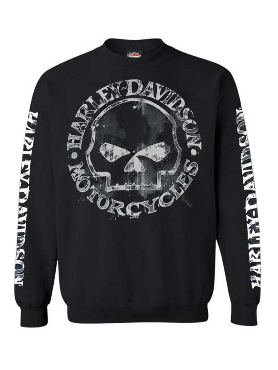 Harley-Davidson Men's Willie G Skull Crew Neck Sweatshirt (Black, M) 9y0kd