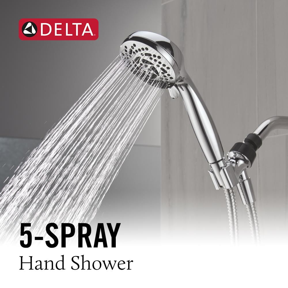 Delta Faucet 5-Setting Hand Shower with Adjustable Mount and 60 in. Hose (Chrome, 1.75 GPM) 0kgok