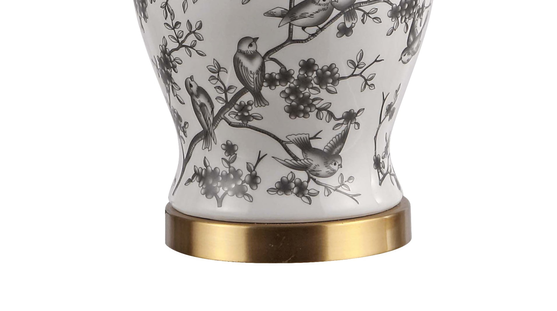 JONATHAN Y Penelope Chinoiserie Ginger Jar LED Table Lamp, Traditional French Country Ceramic Decor (Gray/White, 22 in) acu2v