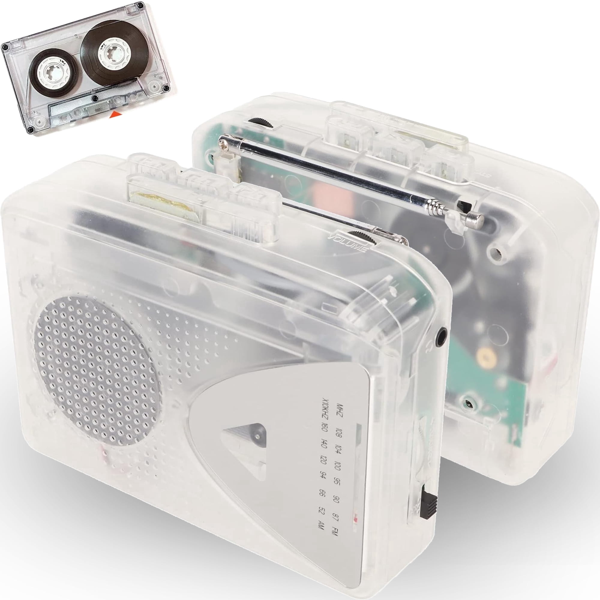 Meikoko Portable Cassette Player and AM/FM Radio with MP3 Converter (White, 1 Pack) bghj4